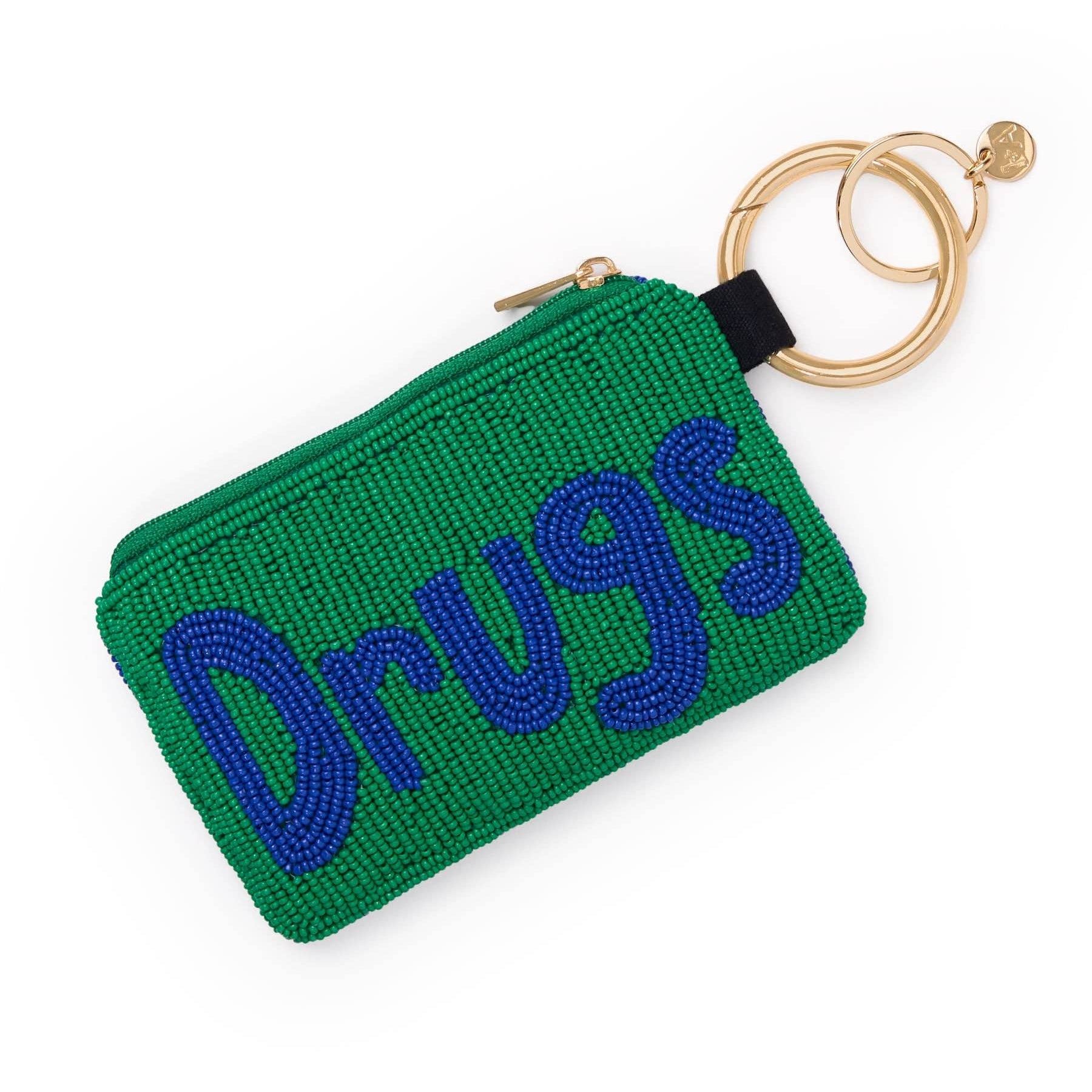 Mary Drinks Beaded Coin Purse Ivory