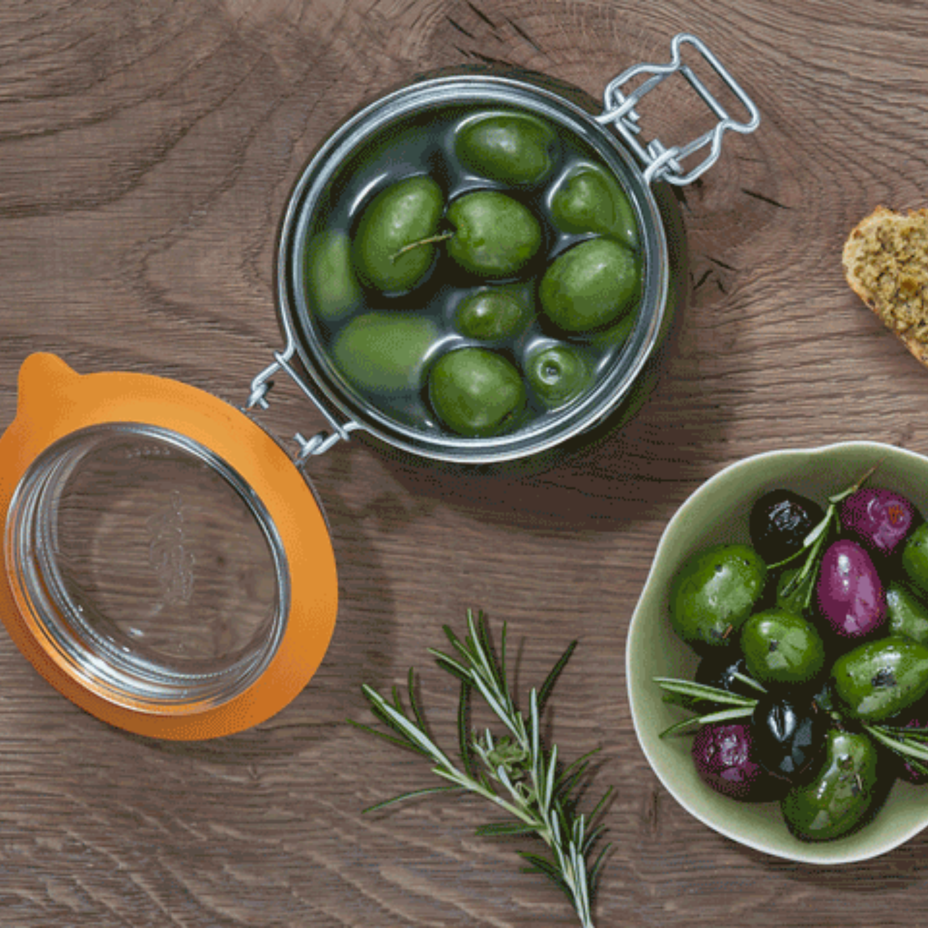 500ml Rounded French Glass Storage Jar WAirtight Rubber Sea