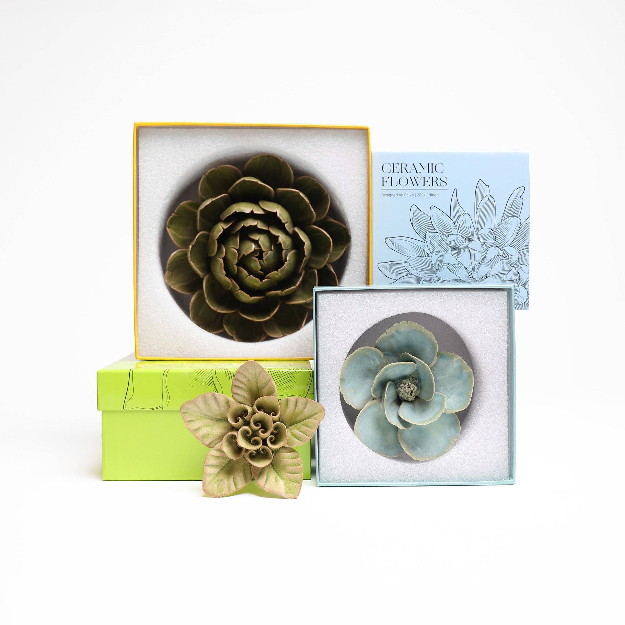 English Garden Ceramic Flower Wall Art Teal Dinner Plate Dahlia