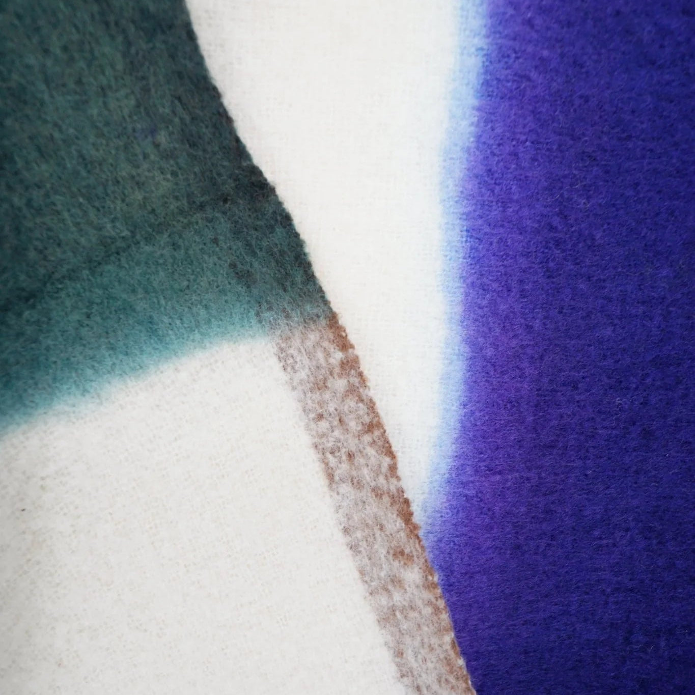 N°83 Plaid Wool Throw - Khaki/Ink Blue