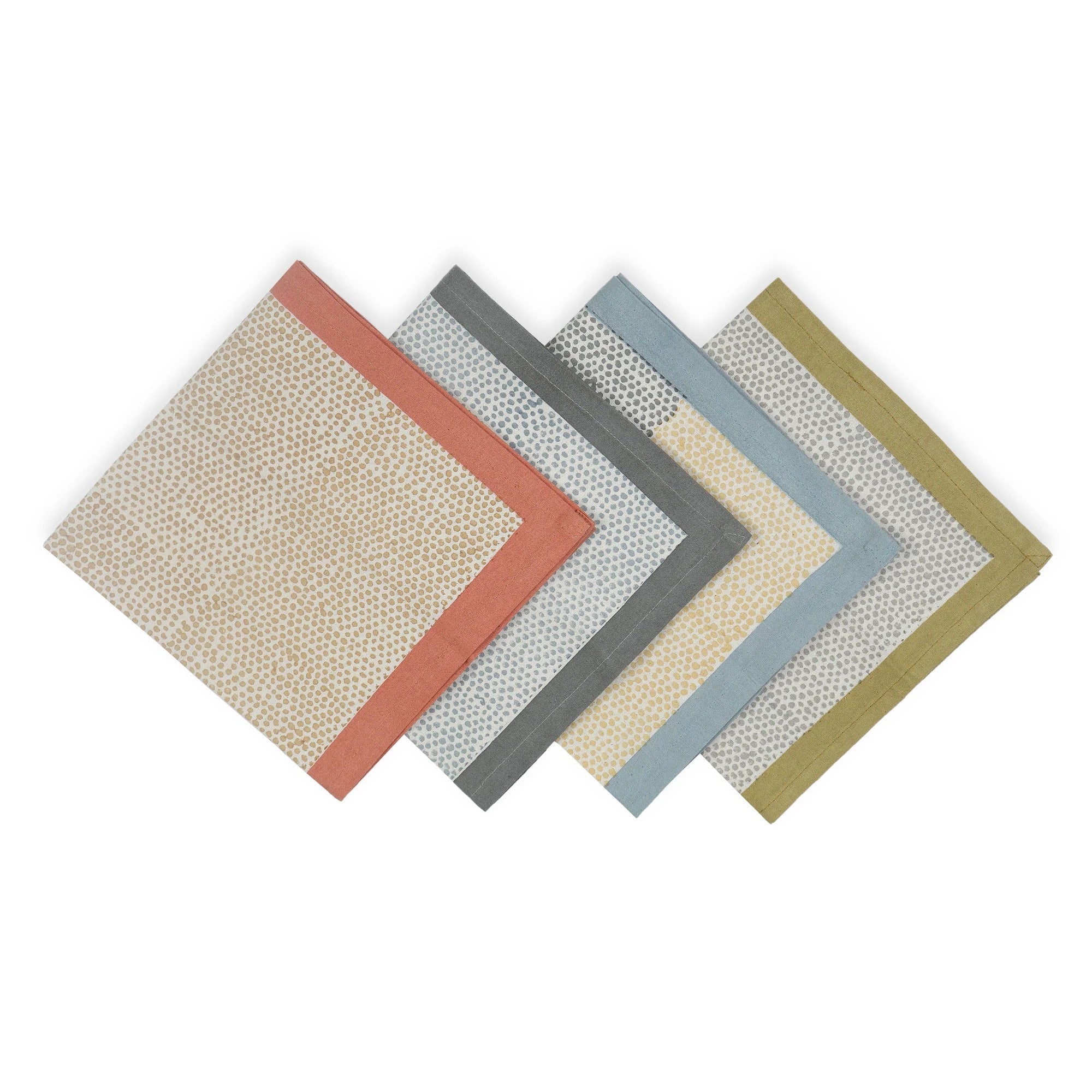 Hand Block Printed Cotton Napkins, Set of 4 | 16″×16″ | Reverie