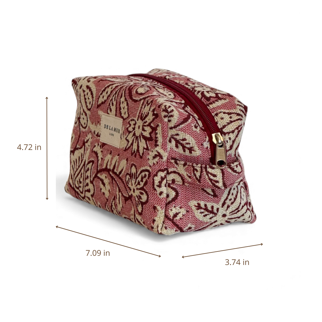 Squared Jacquard Makeup Bag