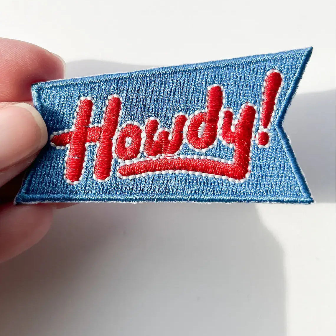 Blue Howdy Iron On Patch for Trucker Hats Western Cowgirl