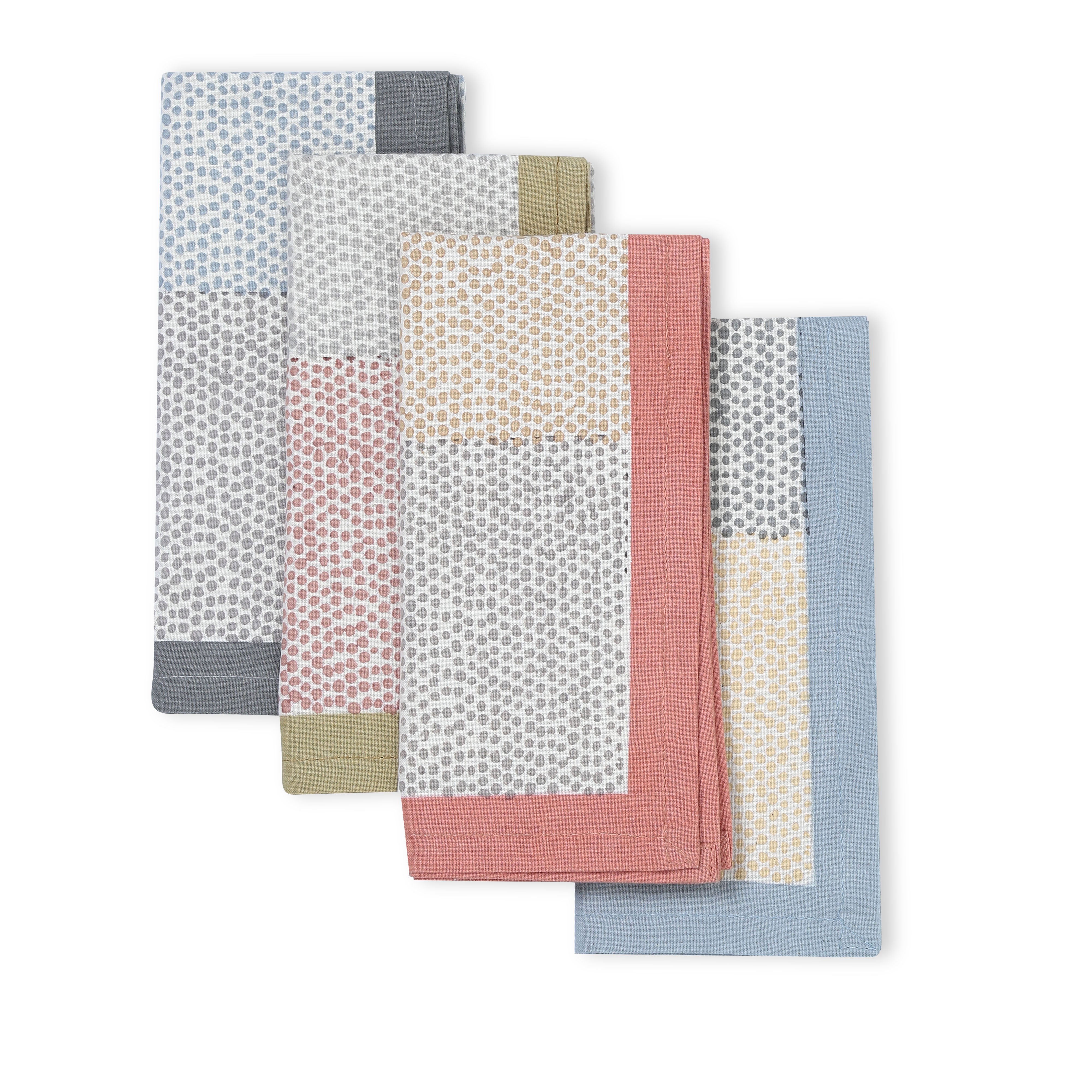 Hand Block Printed Cotton Napkins, Set of 4 | 16″×16″ | Reverie