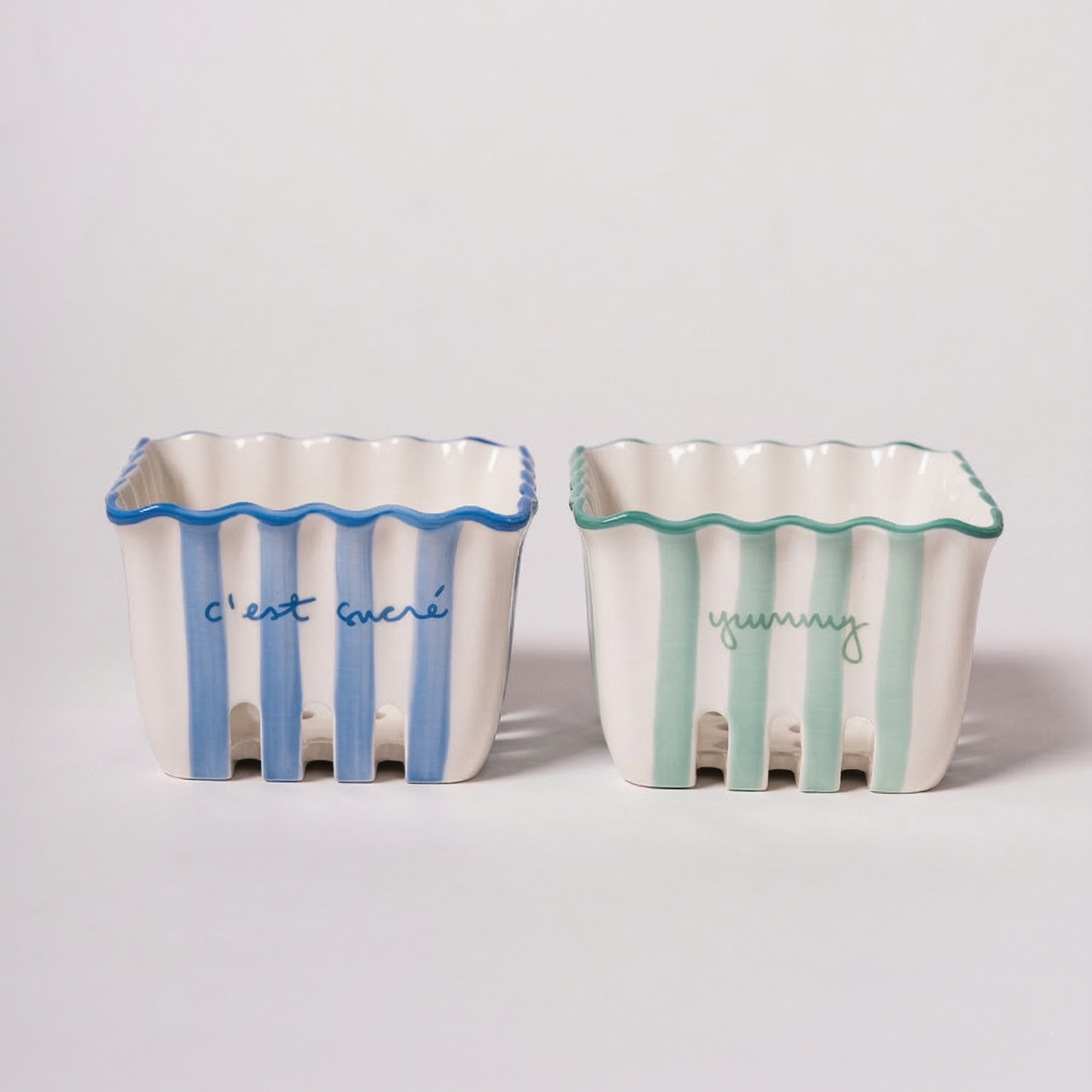 Kinsey Scallop Large Berry Basket - Set of 2