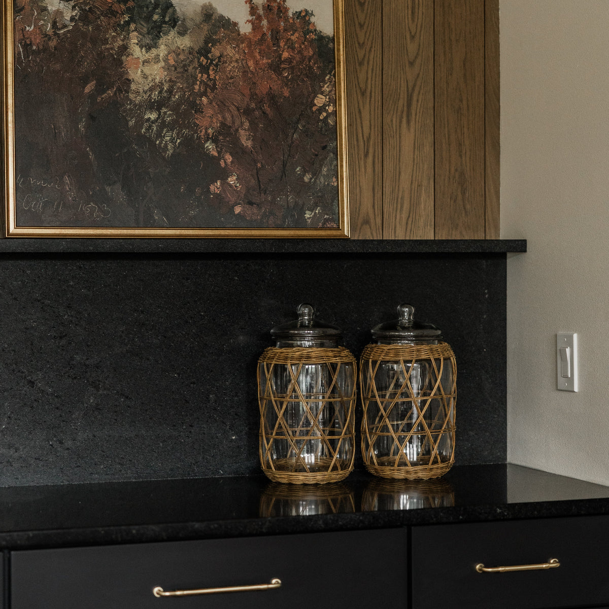 Austin Rattan and Glass Jar with Lid