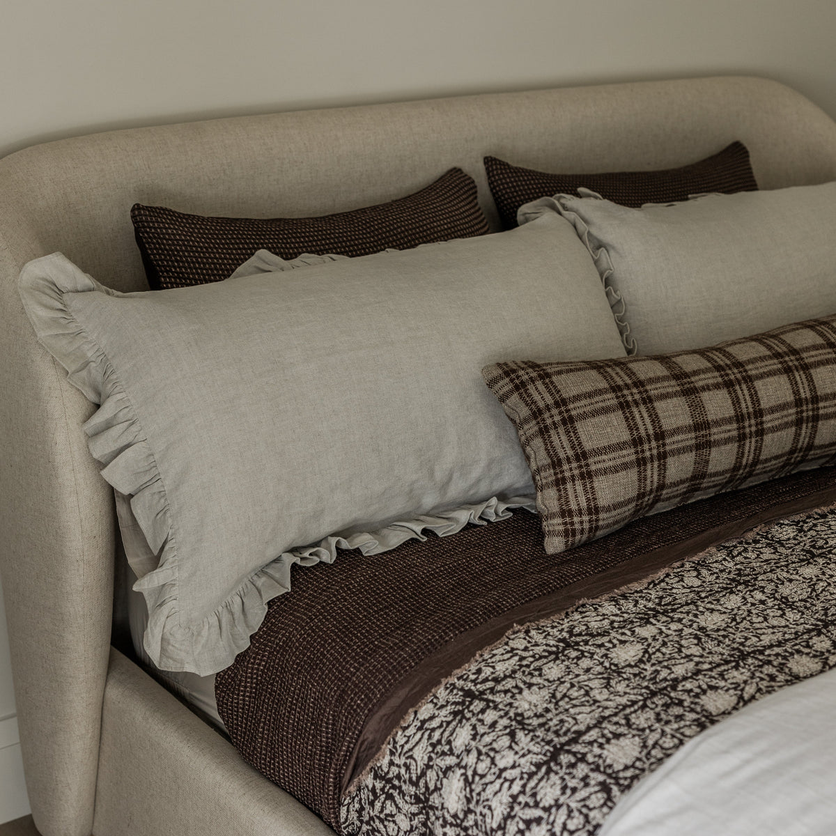 Willowmere Ruffle Linen Euro Shams - Set of 2