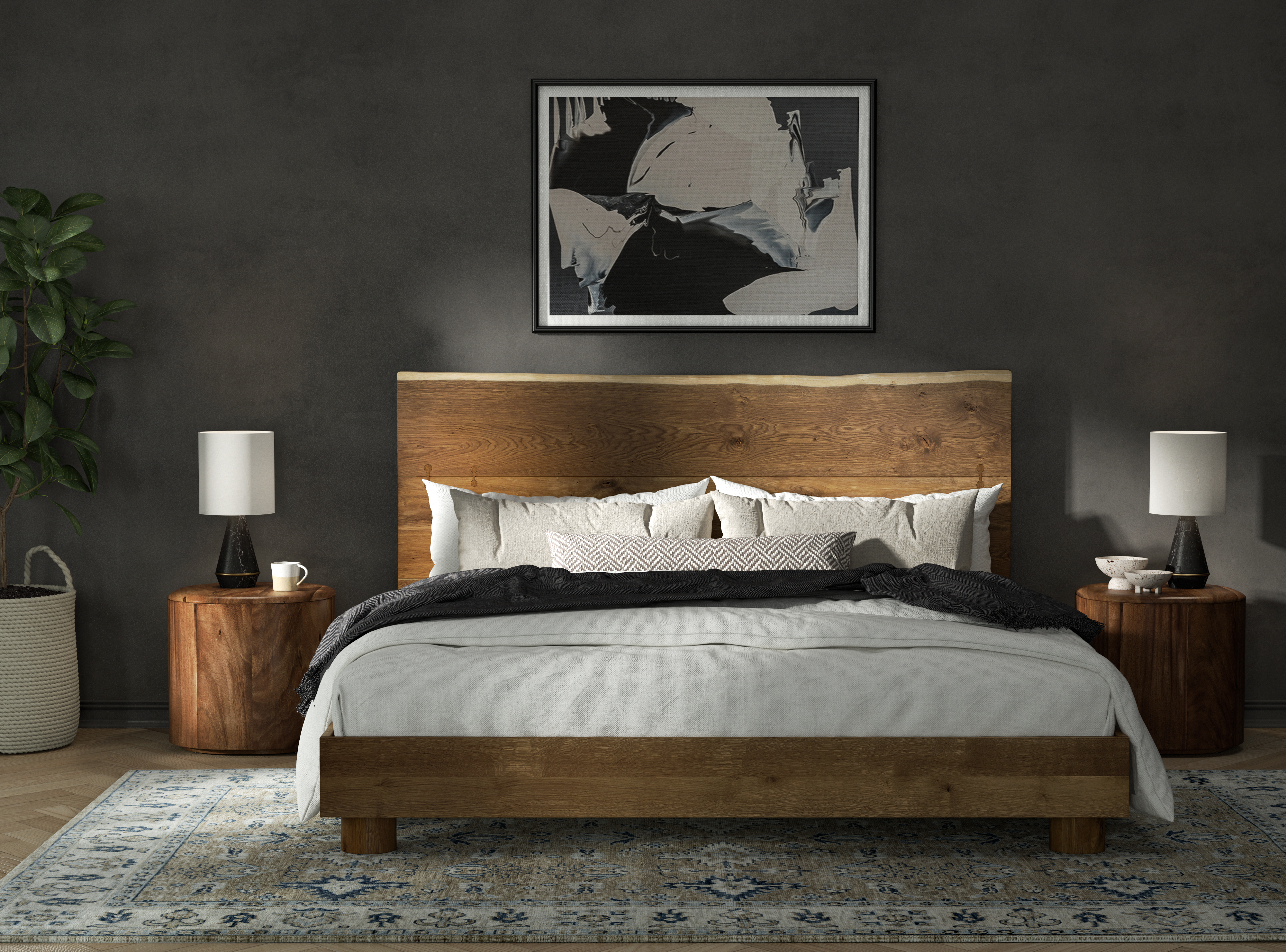 Paolo Live Edge Oak Bed