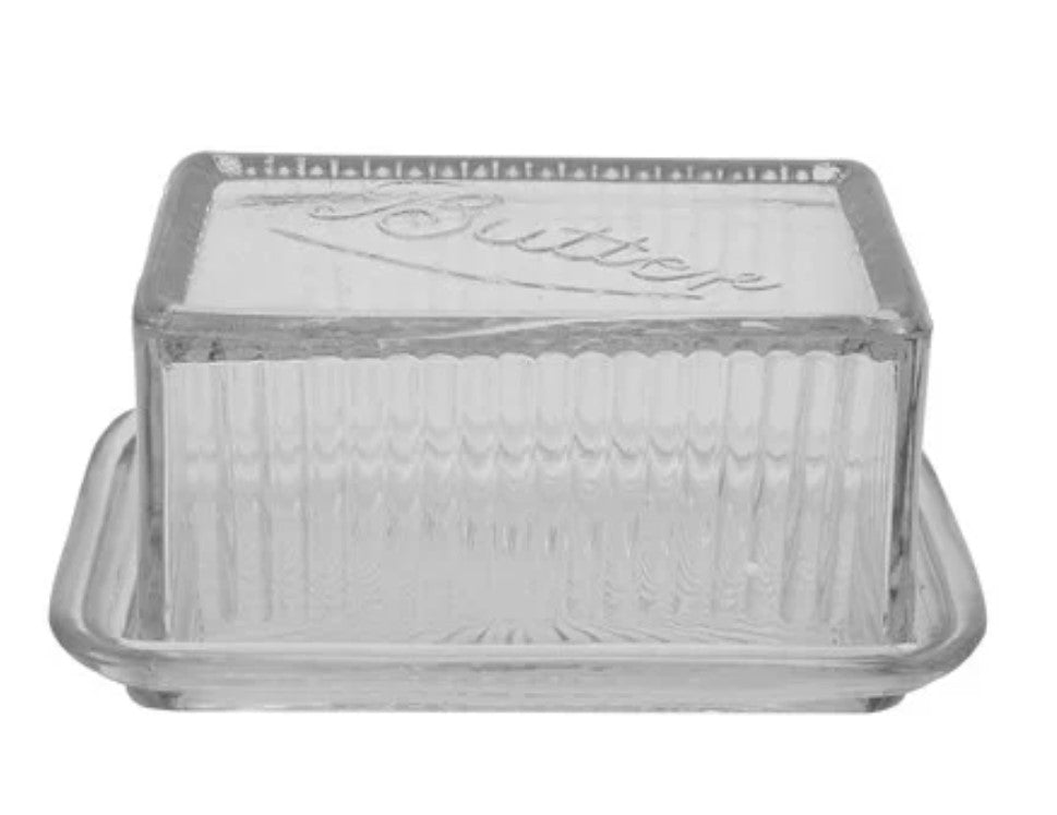 Pressed Glass Butter Dish