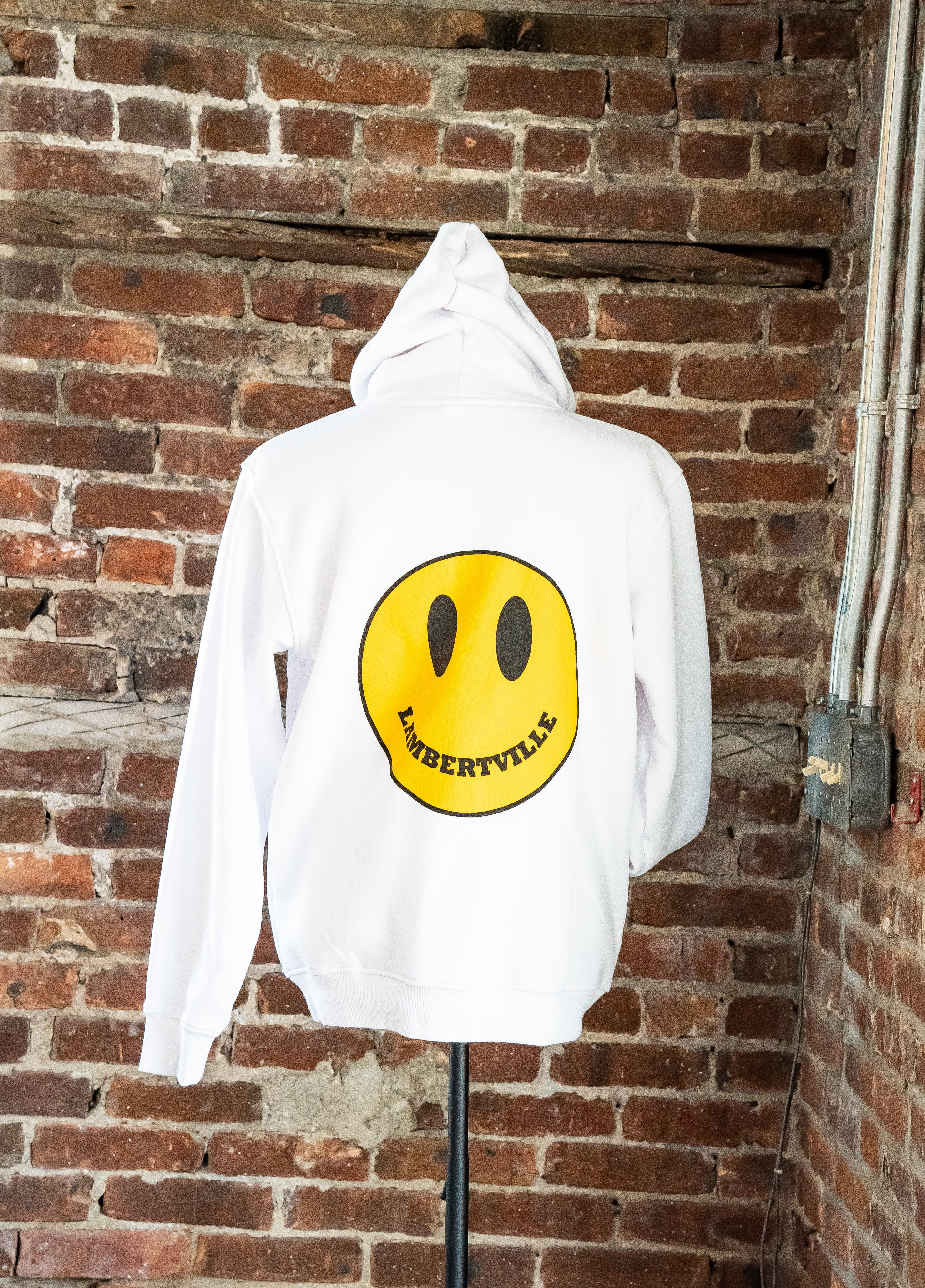 Lambertville White Smiley Hoodie