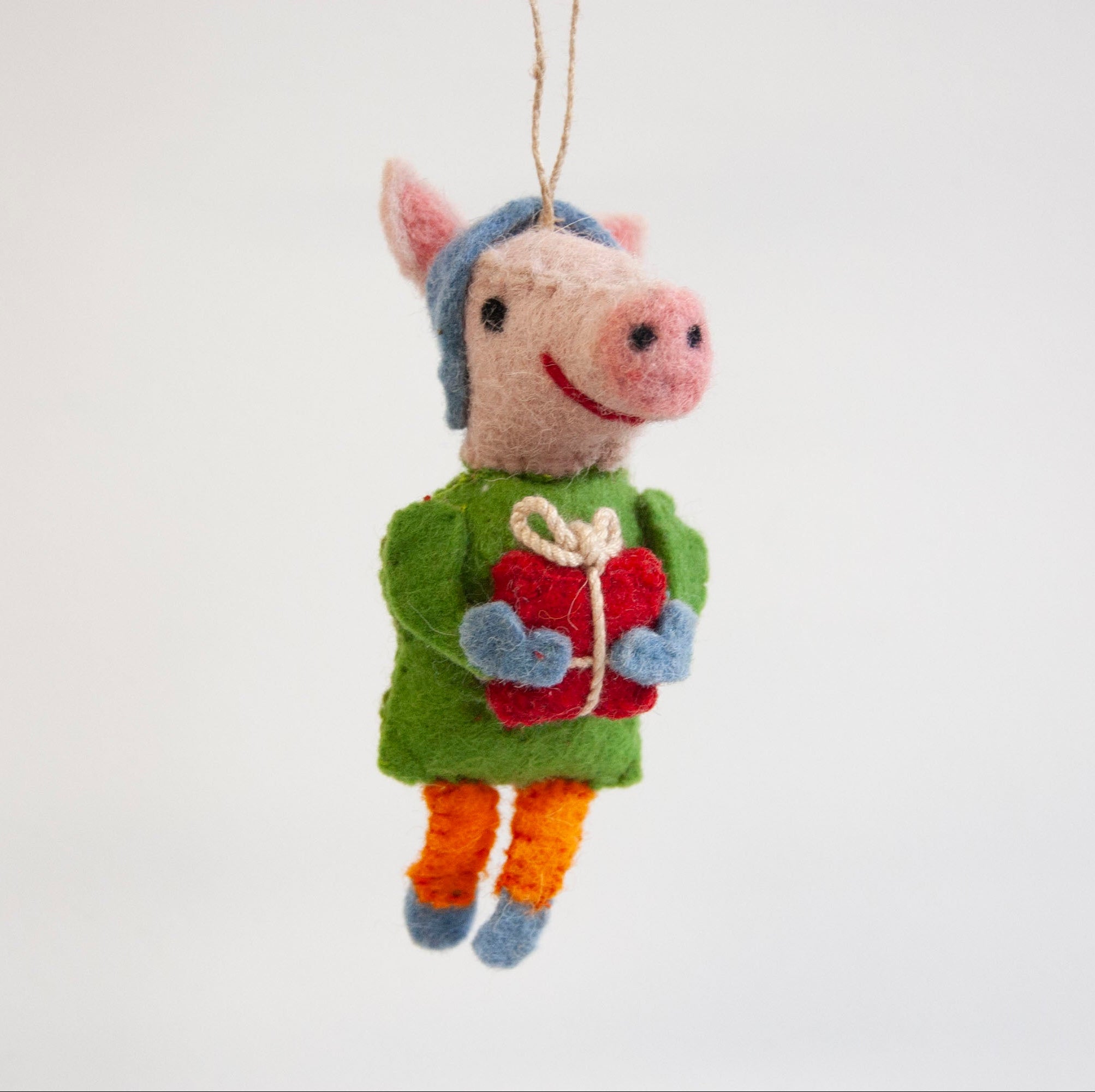 Pia Pig Felted Ornament