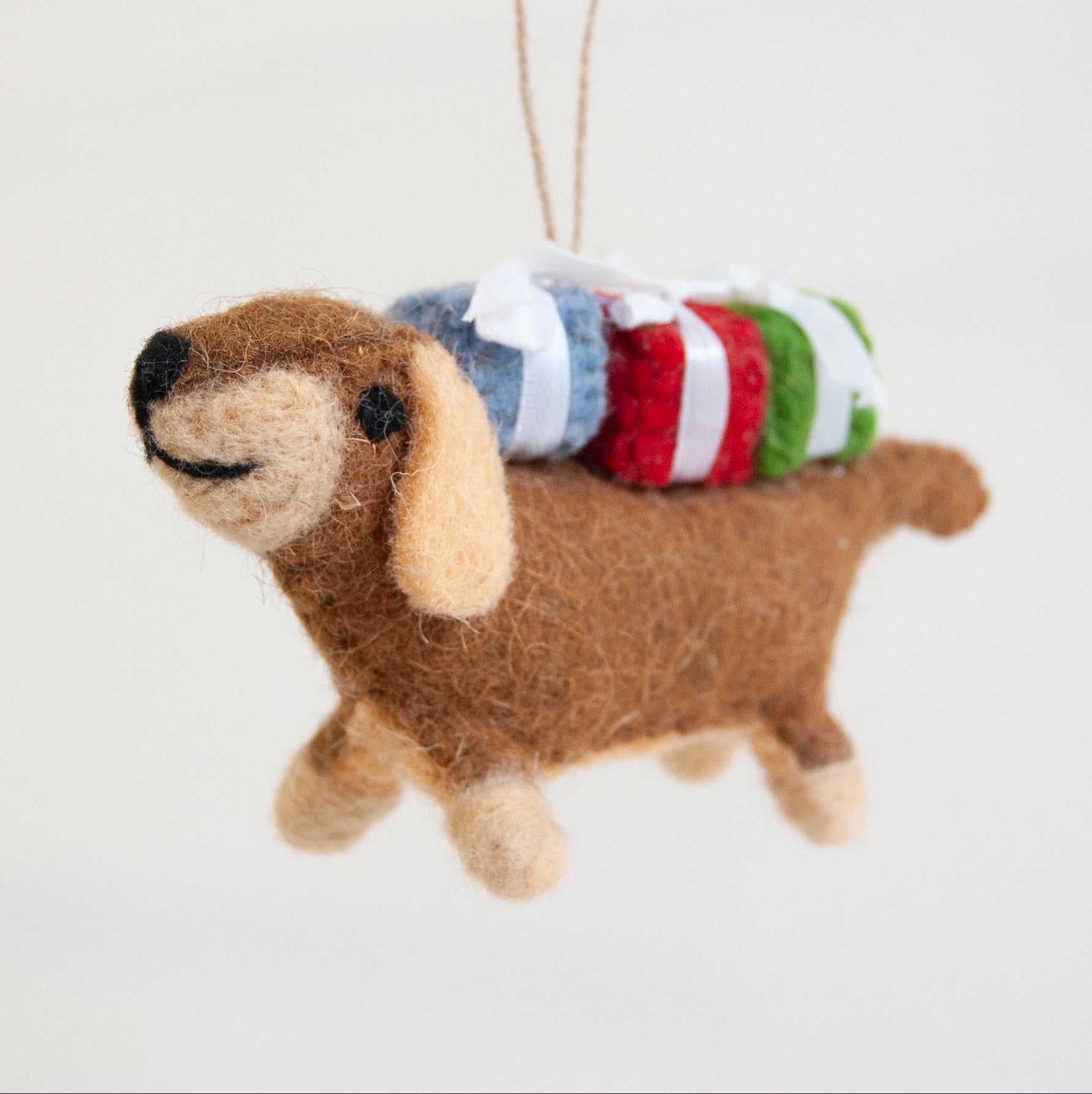 Daisy Dachshund Felted Ornament
