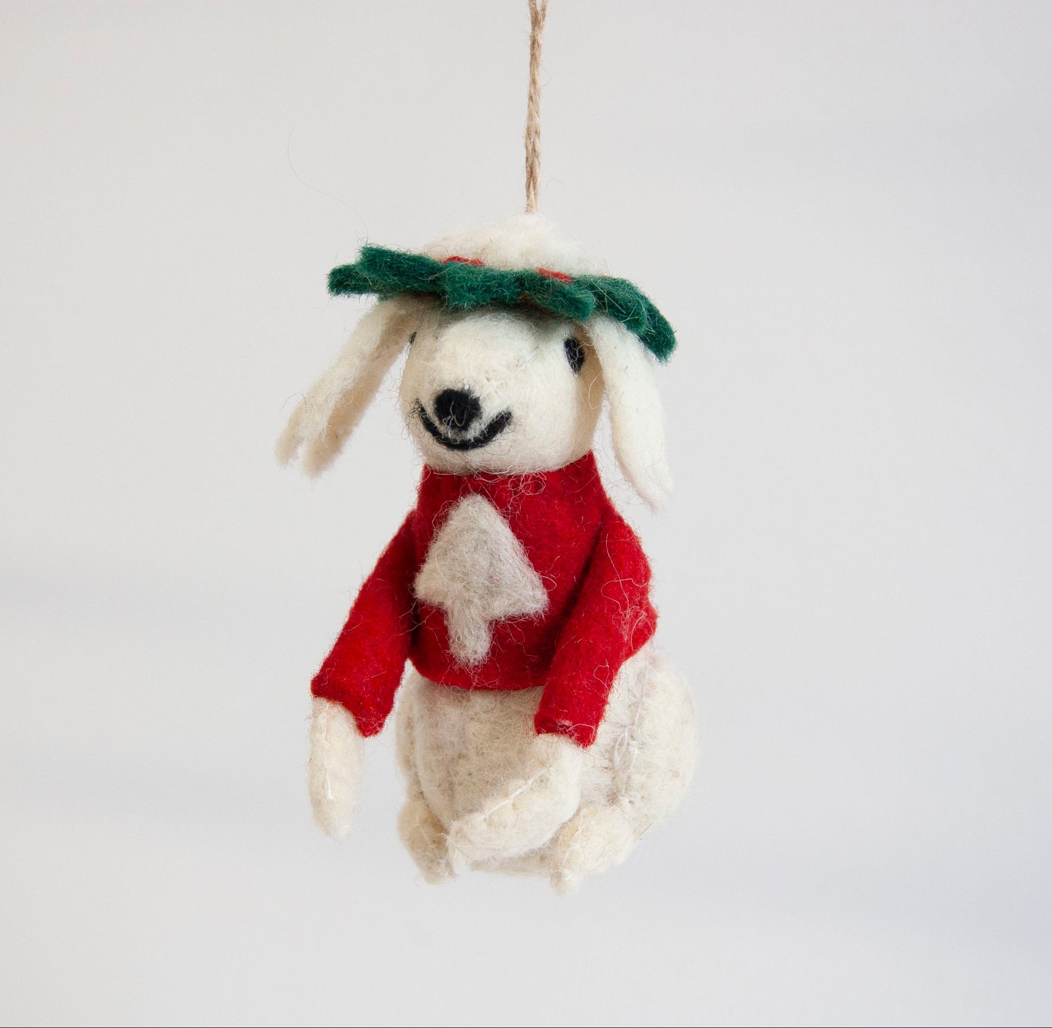 Polly Poodle Felted Ornament