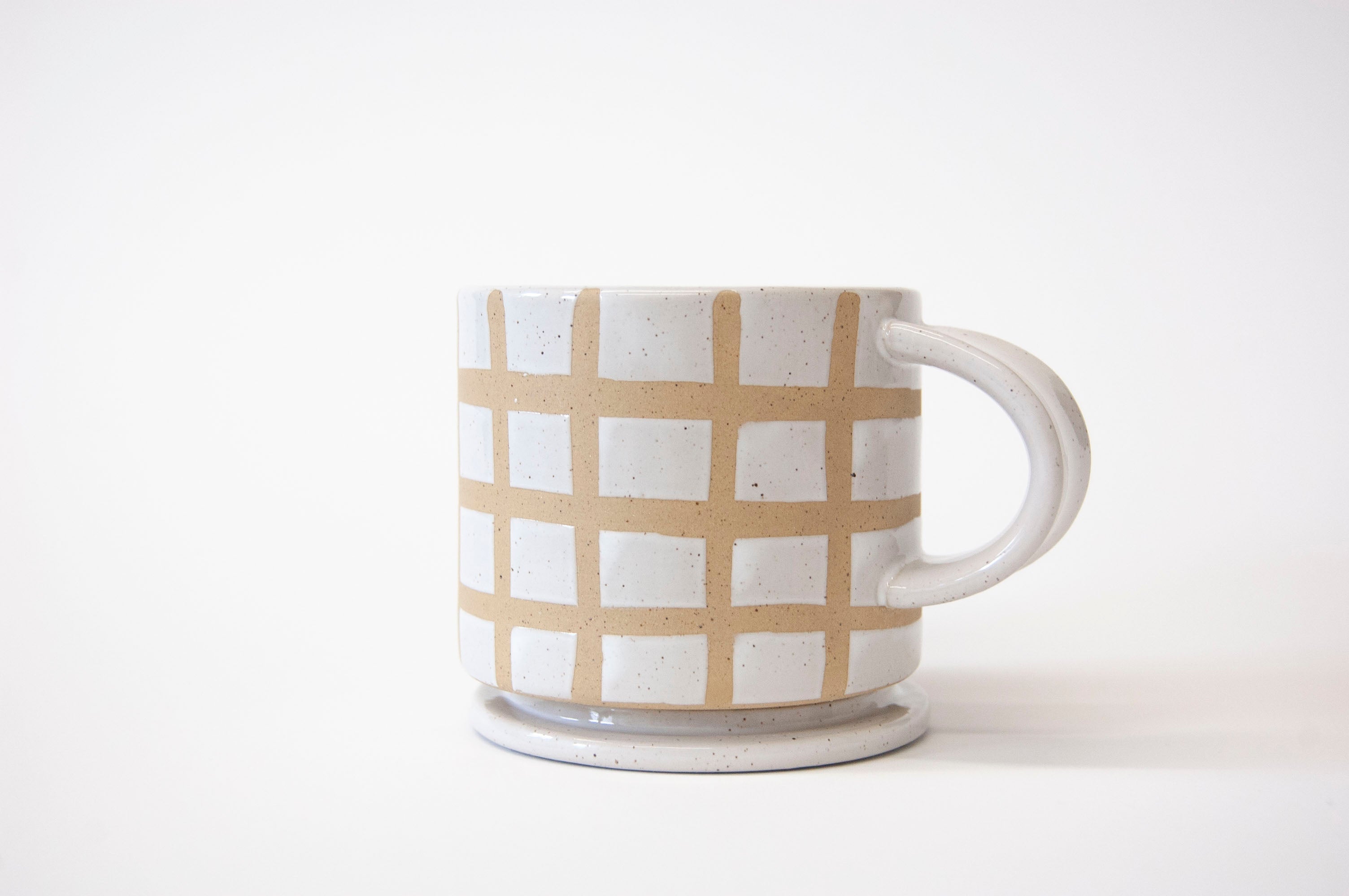 Speckle Grid Mug with Lid - Set of 2