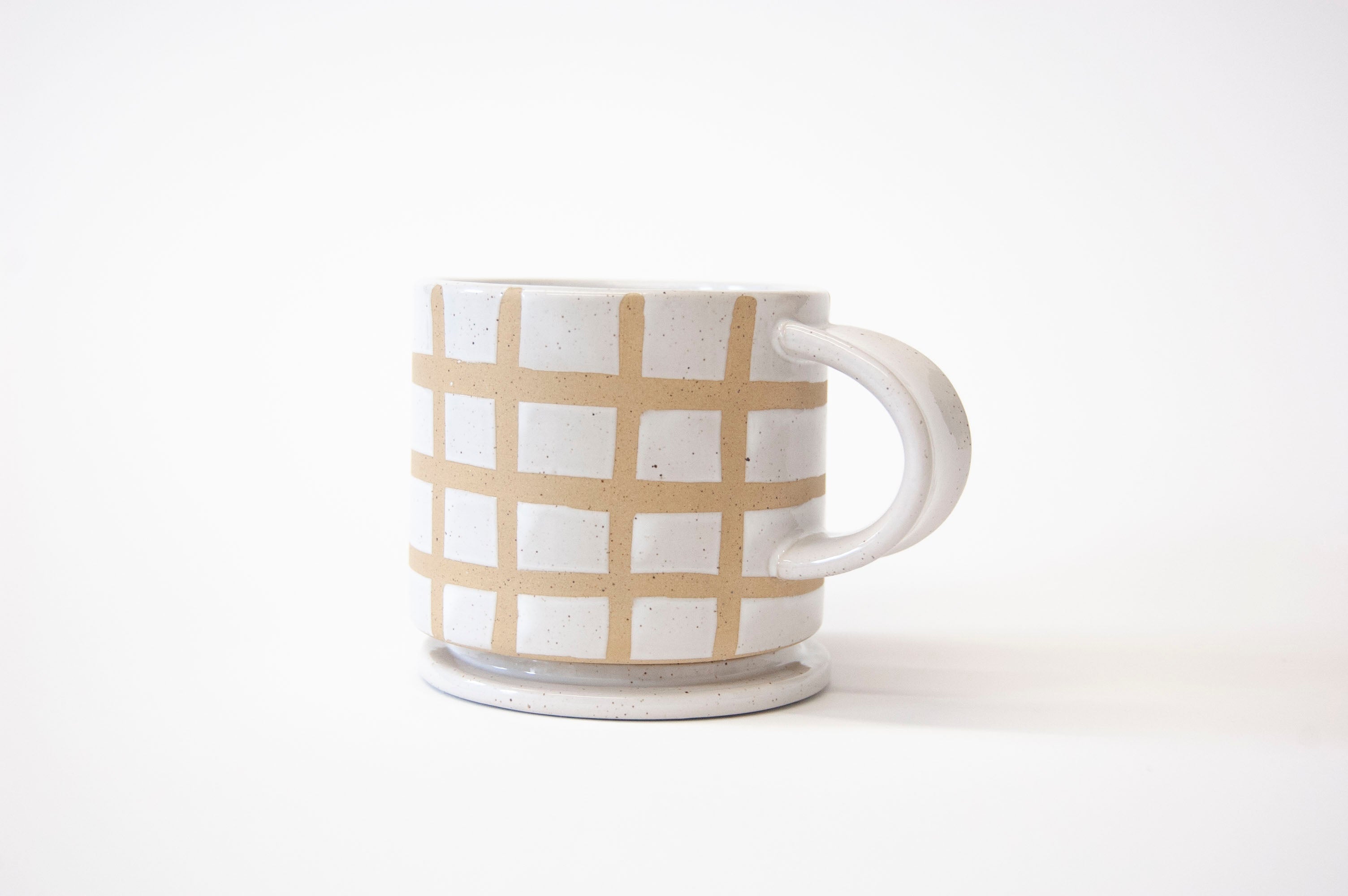 Speckle Grid Mug with Lid - Set of 2