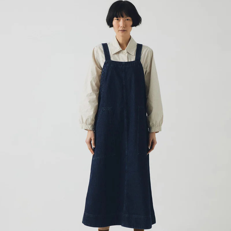 Toast Patch Pocket Denim Dungaree Dress