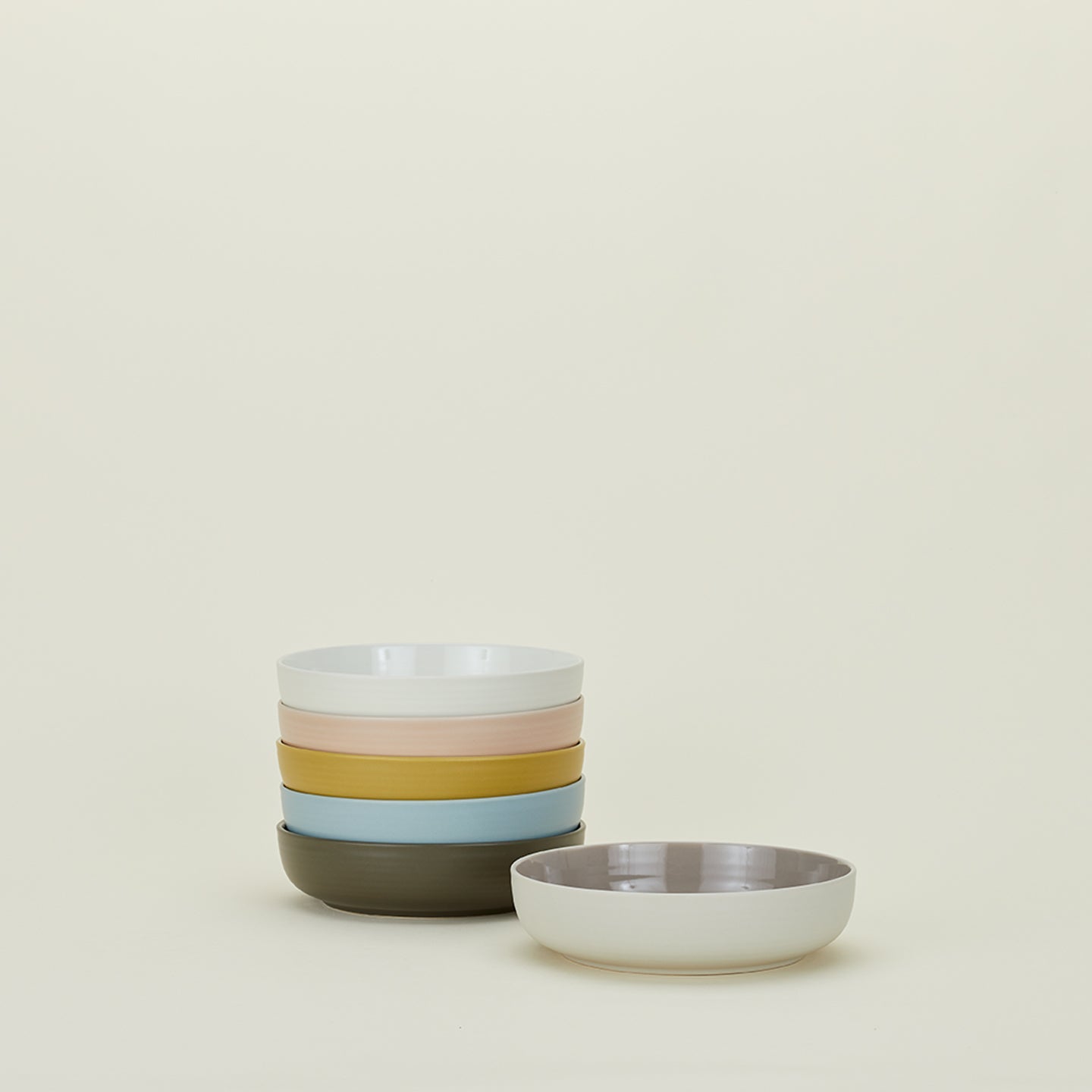 ESSENTIAL LOW BOWL - SET OF 4, MUSTARD