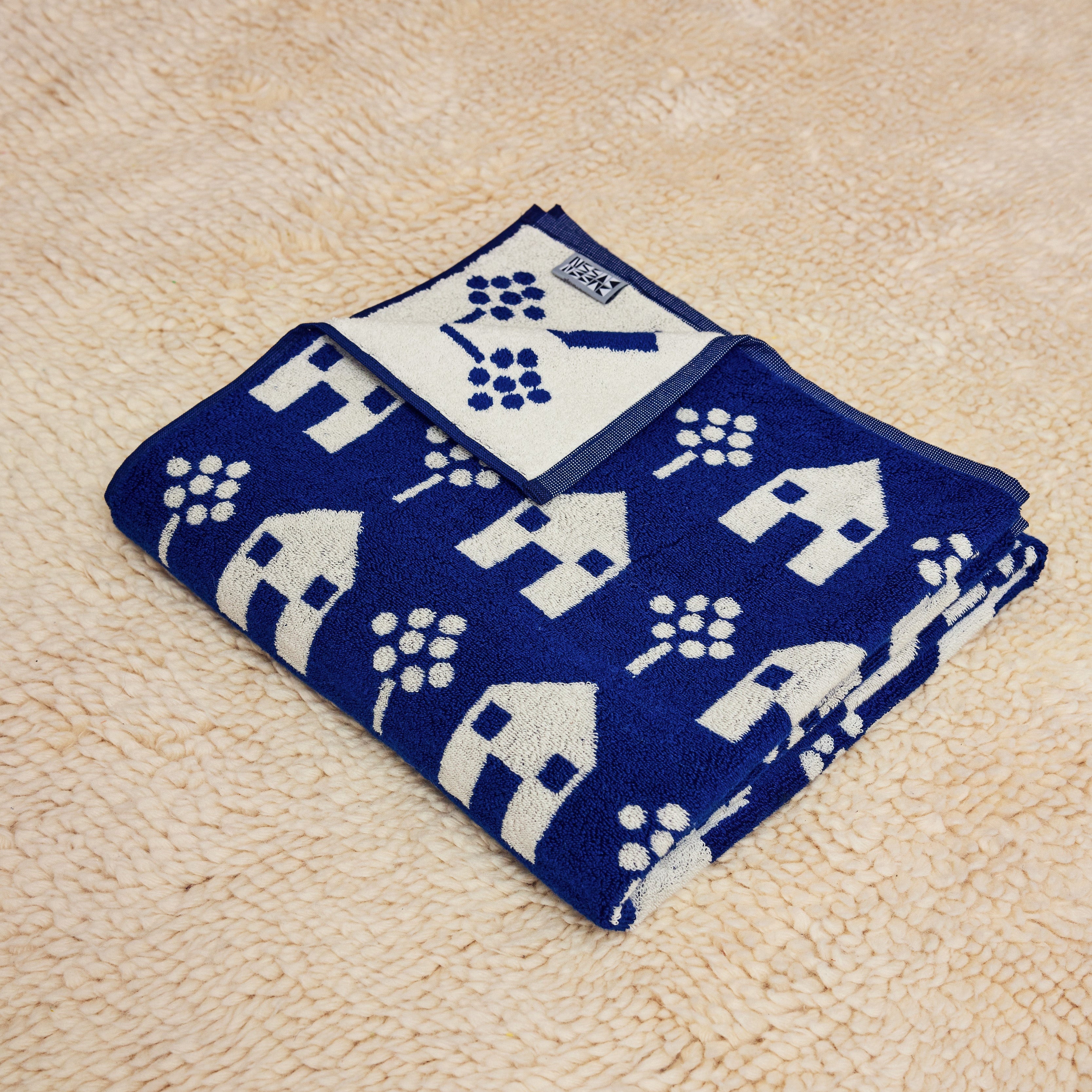 Navy Cottage Bath Towel
