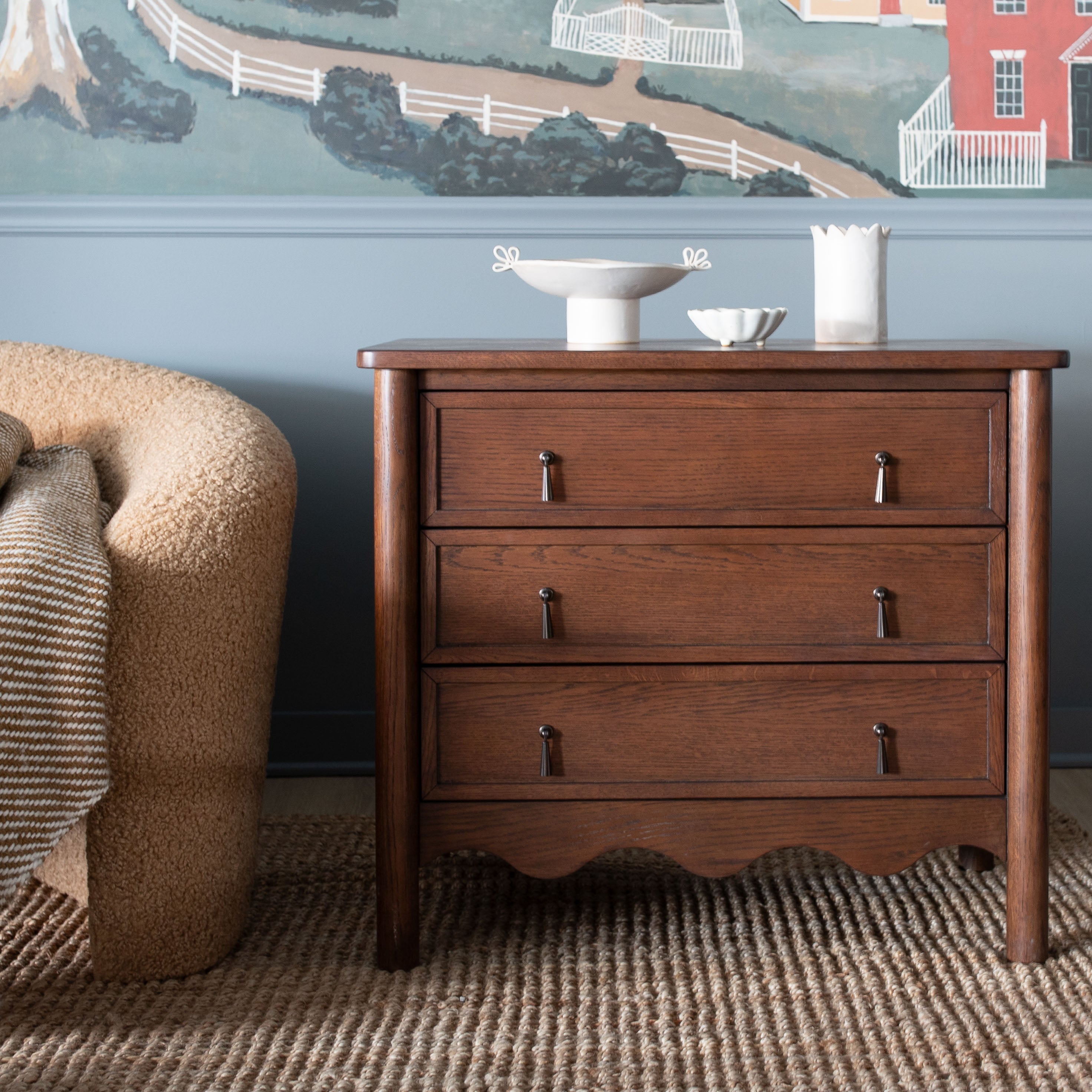 Onda 3-Drawer Oak Nightstand
