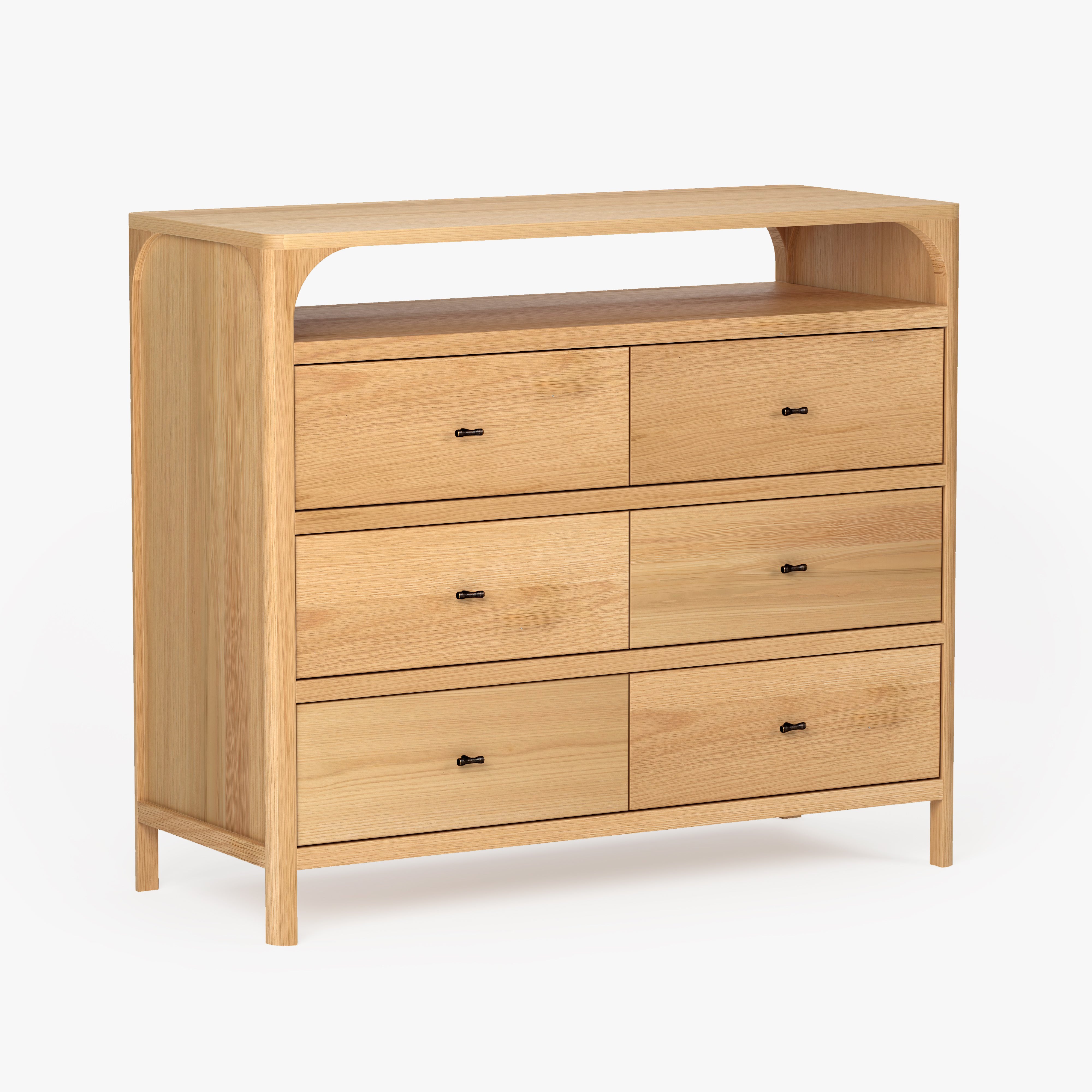 Cali 6-Drawer Oak Dresser