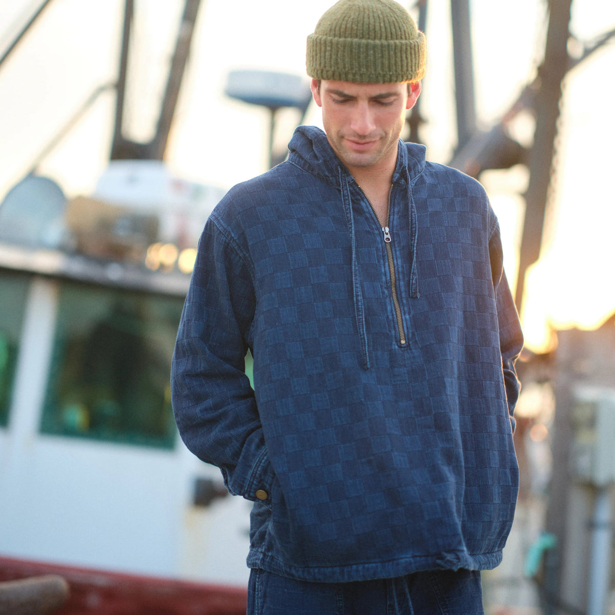 Boro Patchwork Denim Hoodie - Unisex