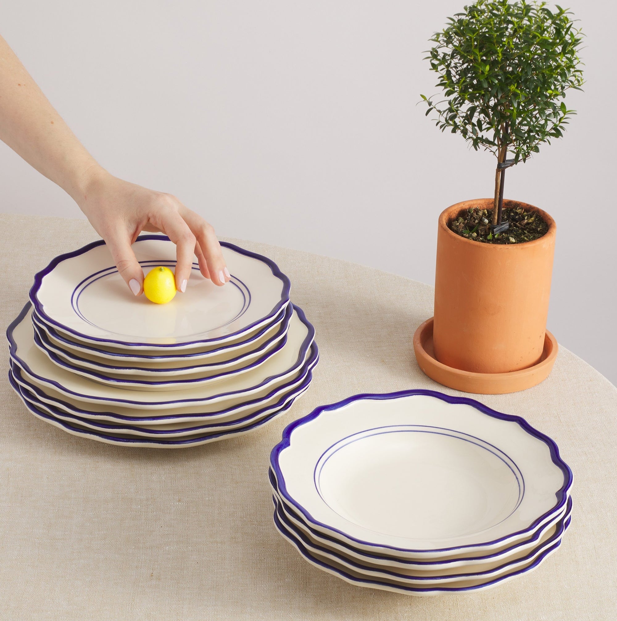 Jane 12 Piece Dinnerware Set with Pasta Bowl