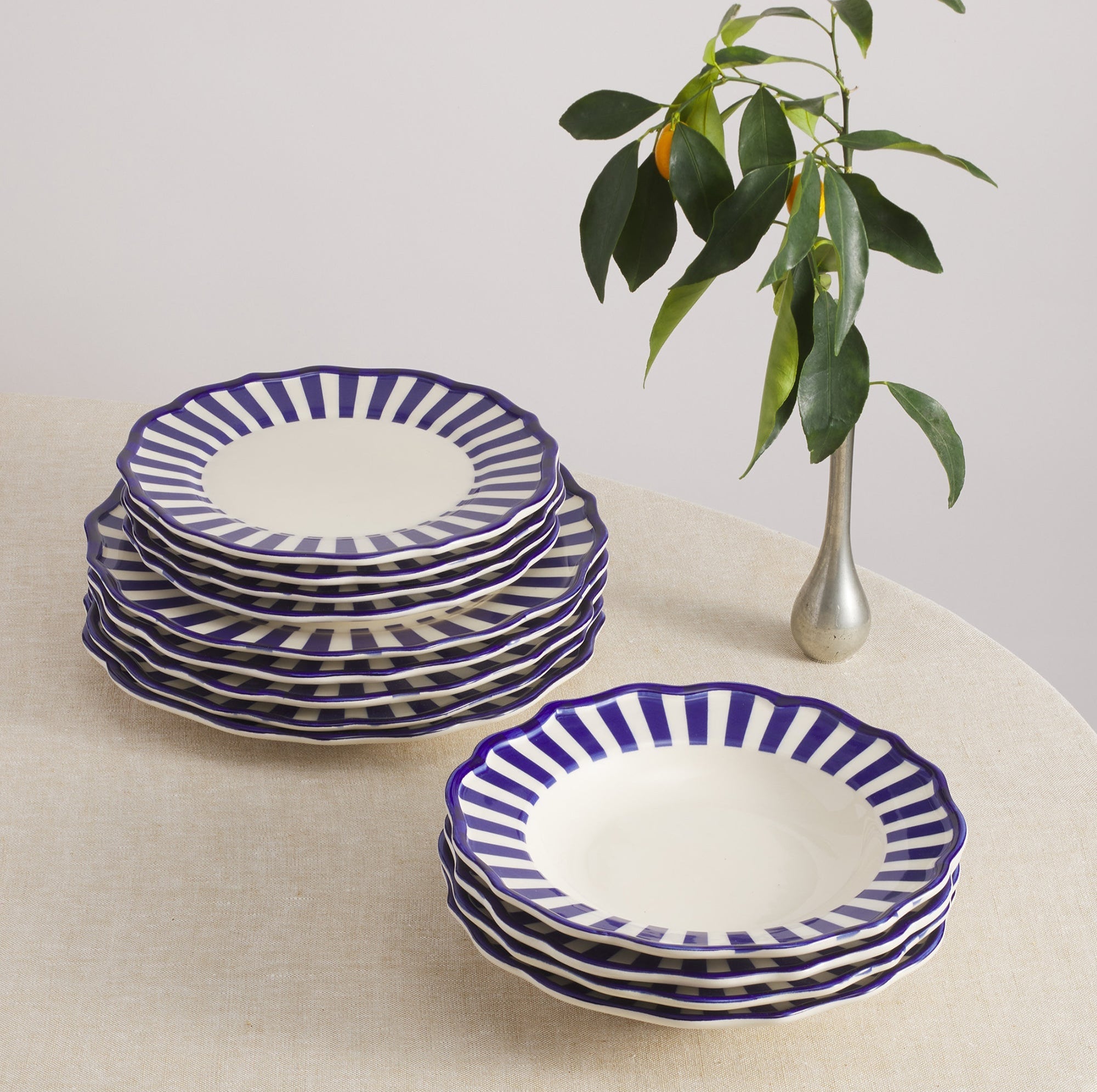 Riviera 12 Piece Dinnerware Set with Pasta Bowl