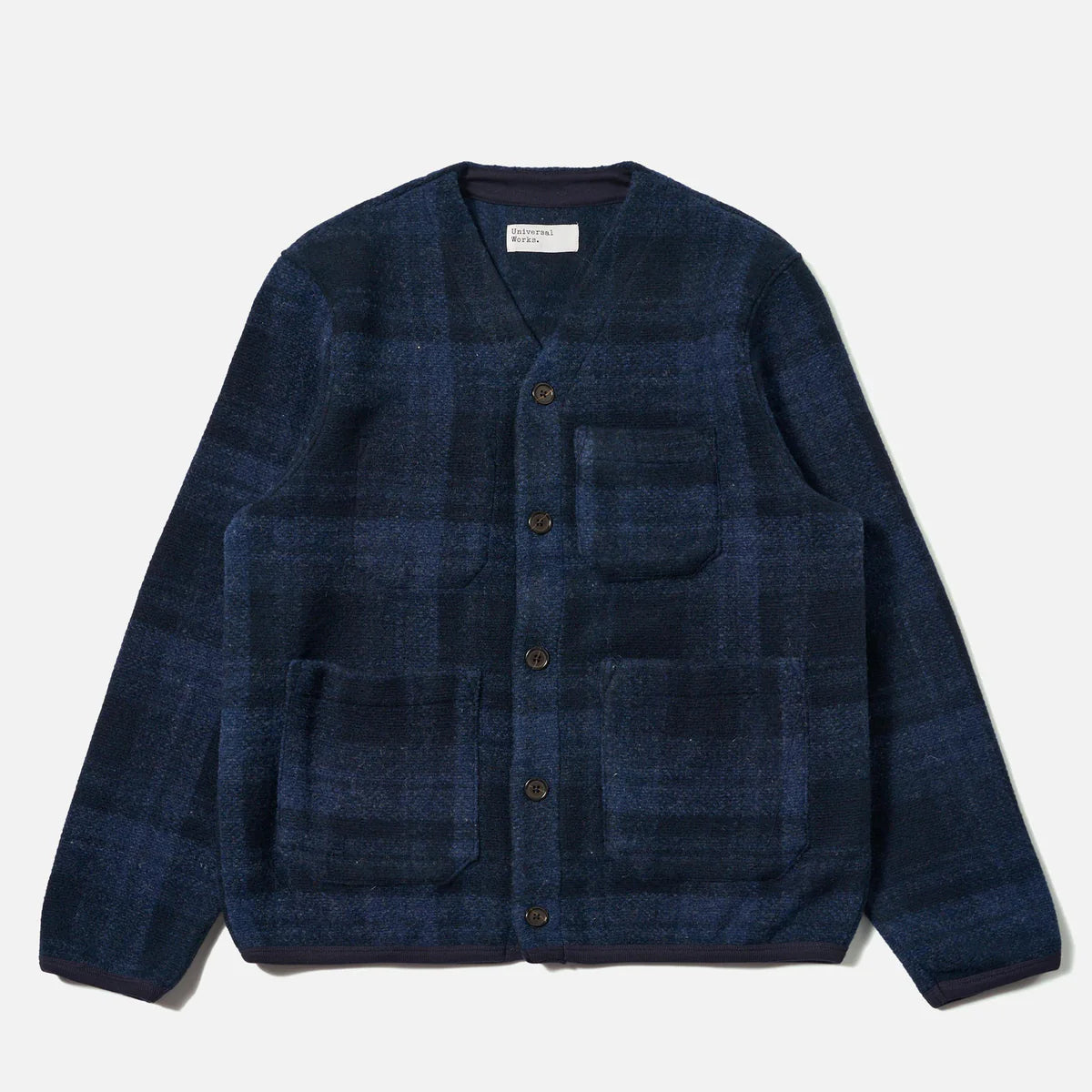 Universal Works Moh Check Fleece Cardigan