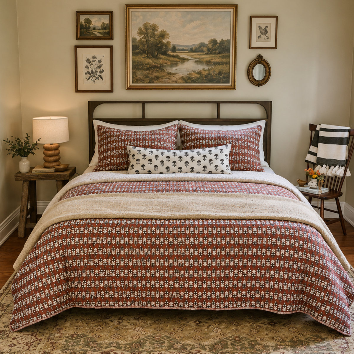 Blossom Block Print Quilt