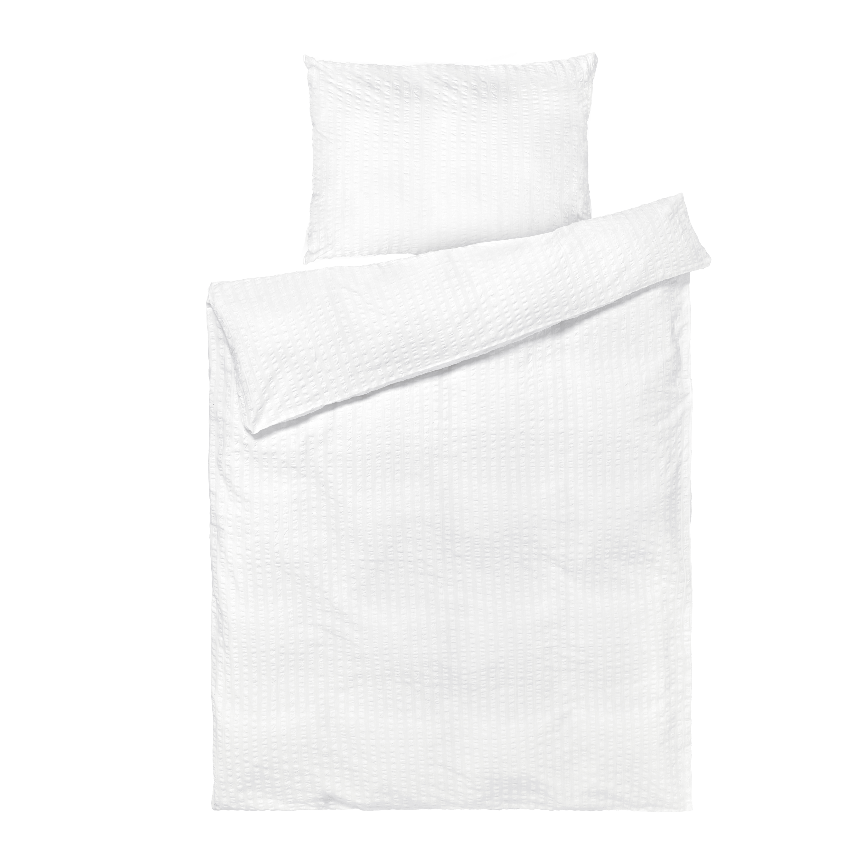 JUNA Bæk&Bølge Duvet Cover Set, Twin, White/White