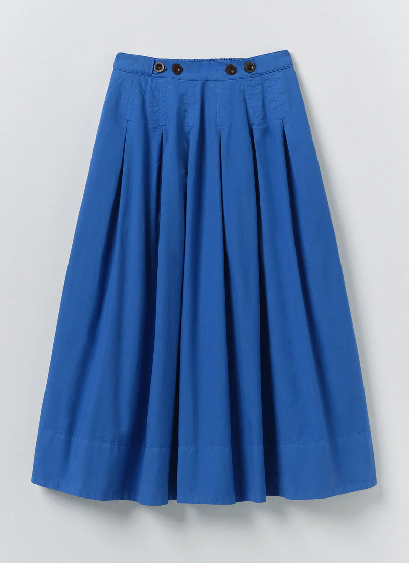 Toast Pleated Cotton Linen Poplin Skirt