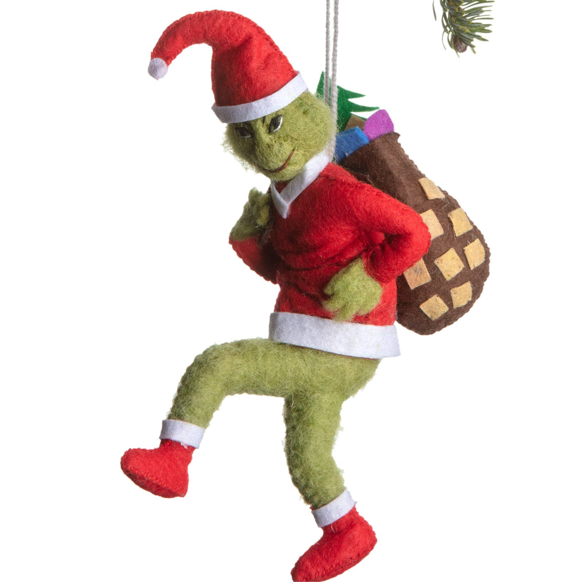 Grinch Santa Ornament