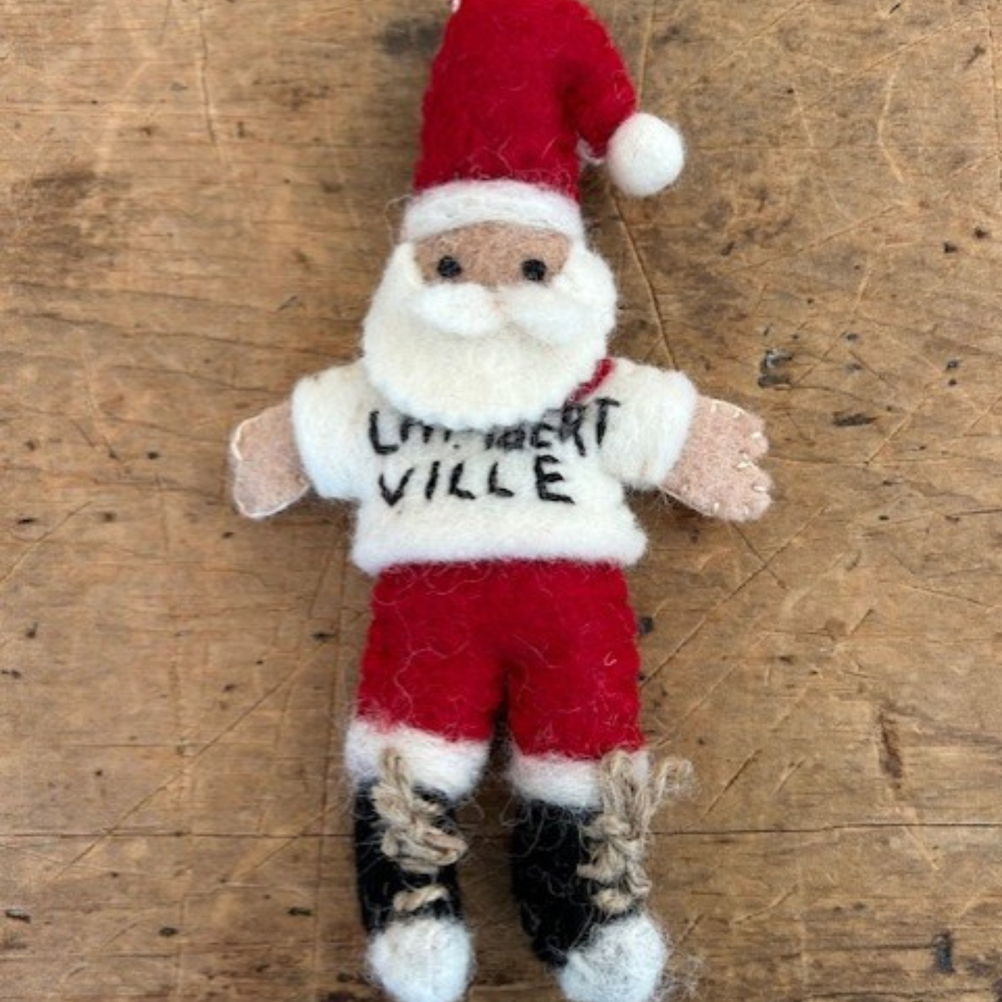 Lambertville Felt Santa Ornament