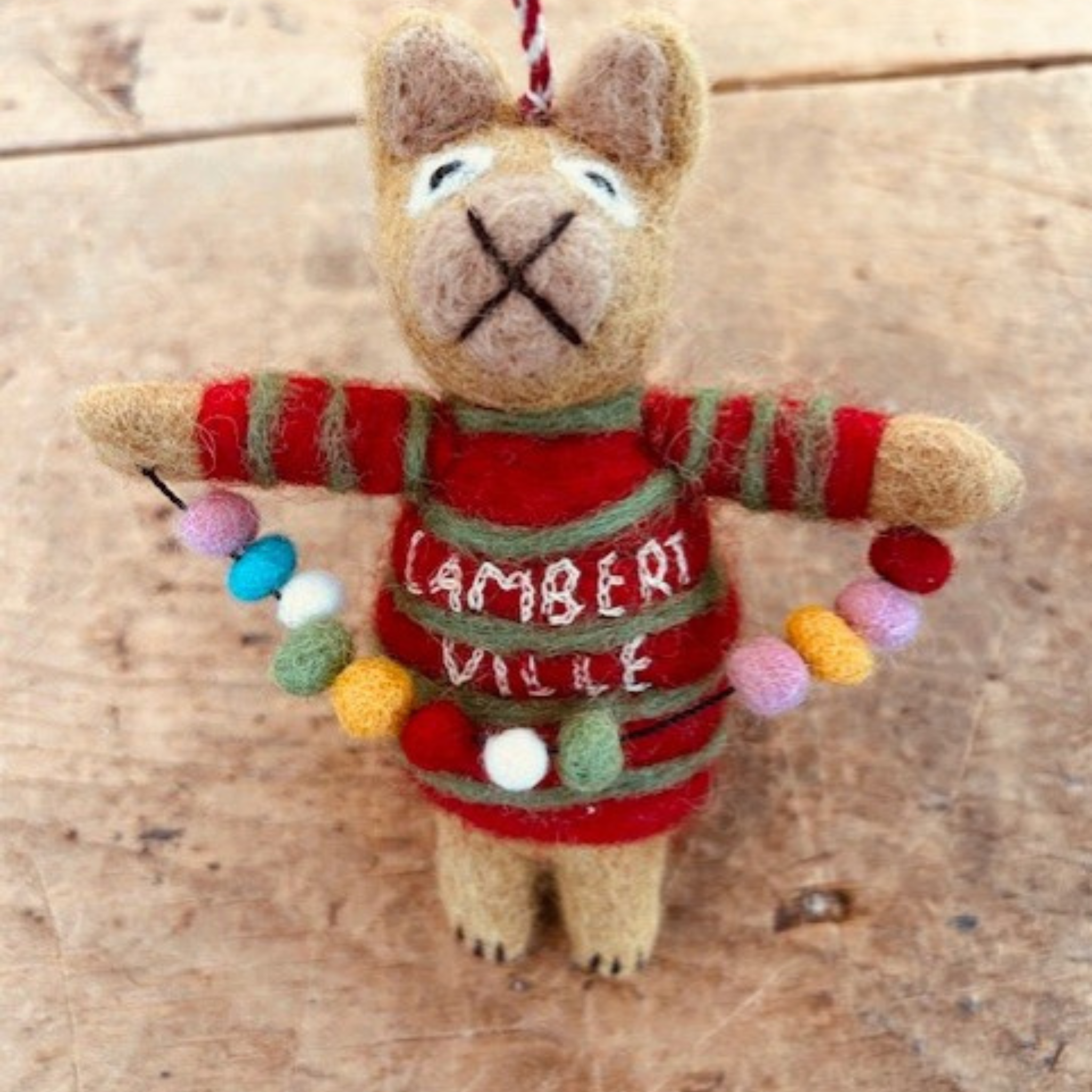 Lambertville Cat with String Lights - Ornament