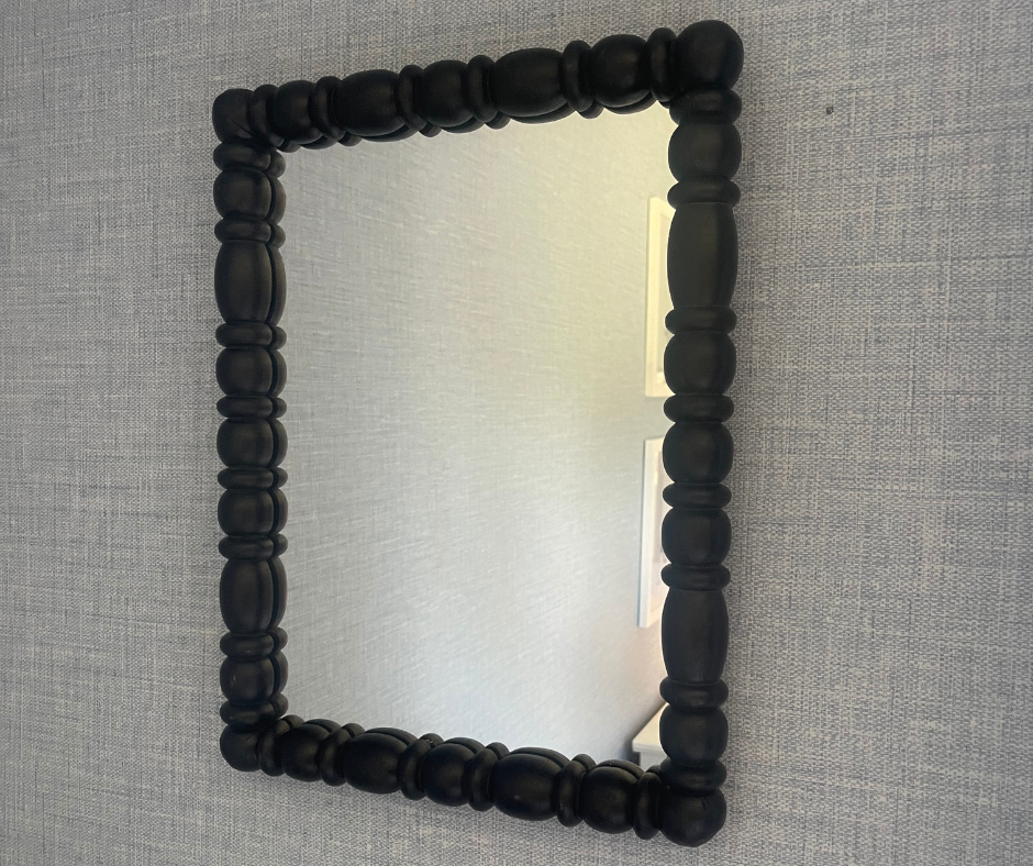 Spindle Wooden Framed Mirror - Black