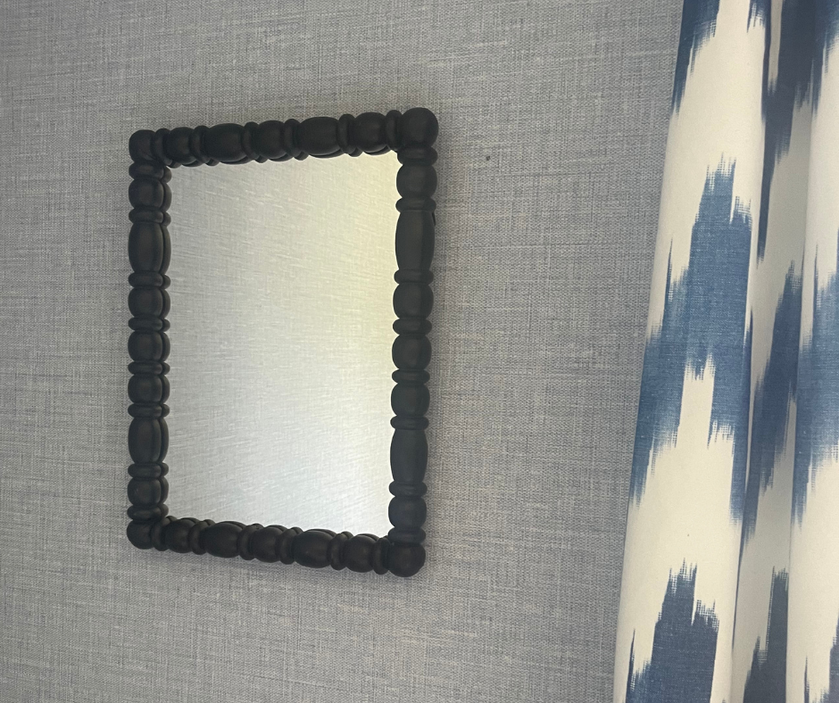 Spindle Wooden Framed Mirror - Black