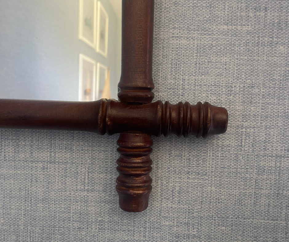 Bobbin Wooden Framed Mirror - Brown