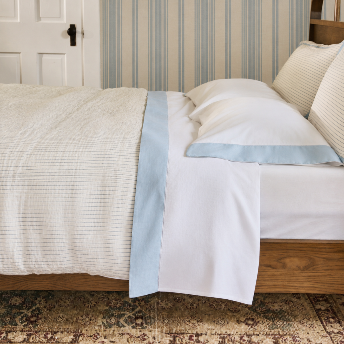 Organic Cotton Hemstitch Sheet Set
