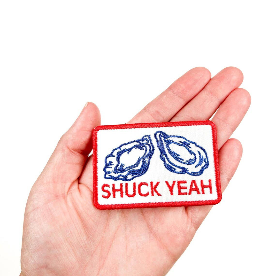 Shuck Yeah Embroidered Iron-on Sew-on Patch Oyster Beach