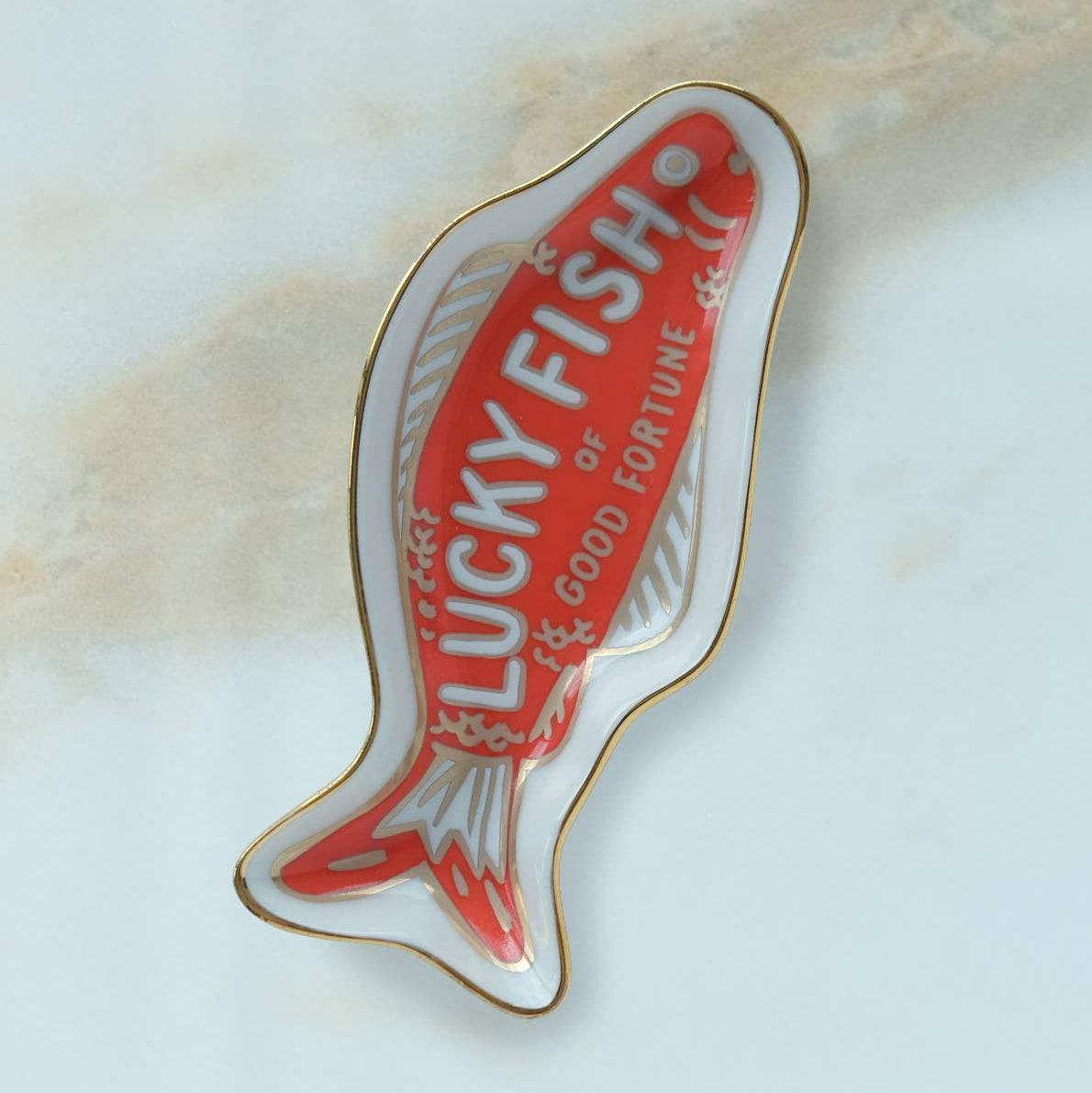 Fortune Fish Porcelain Trinket Dish