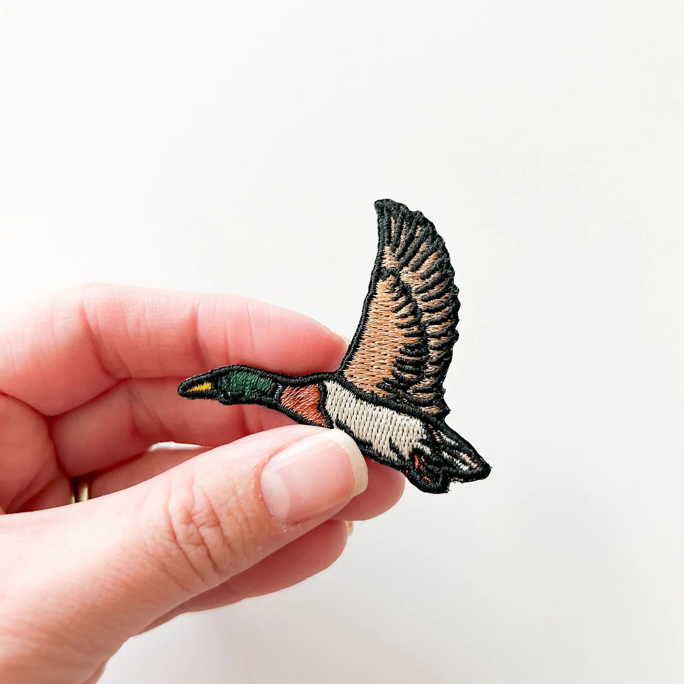 3 inch Flying Mallard Duck Embroidered Iron-On Patch