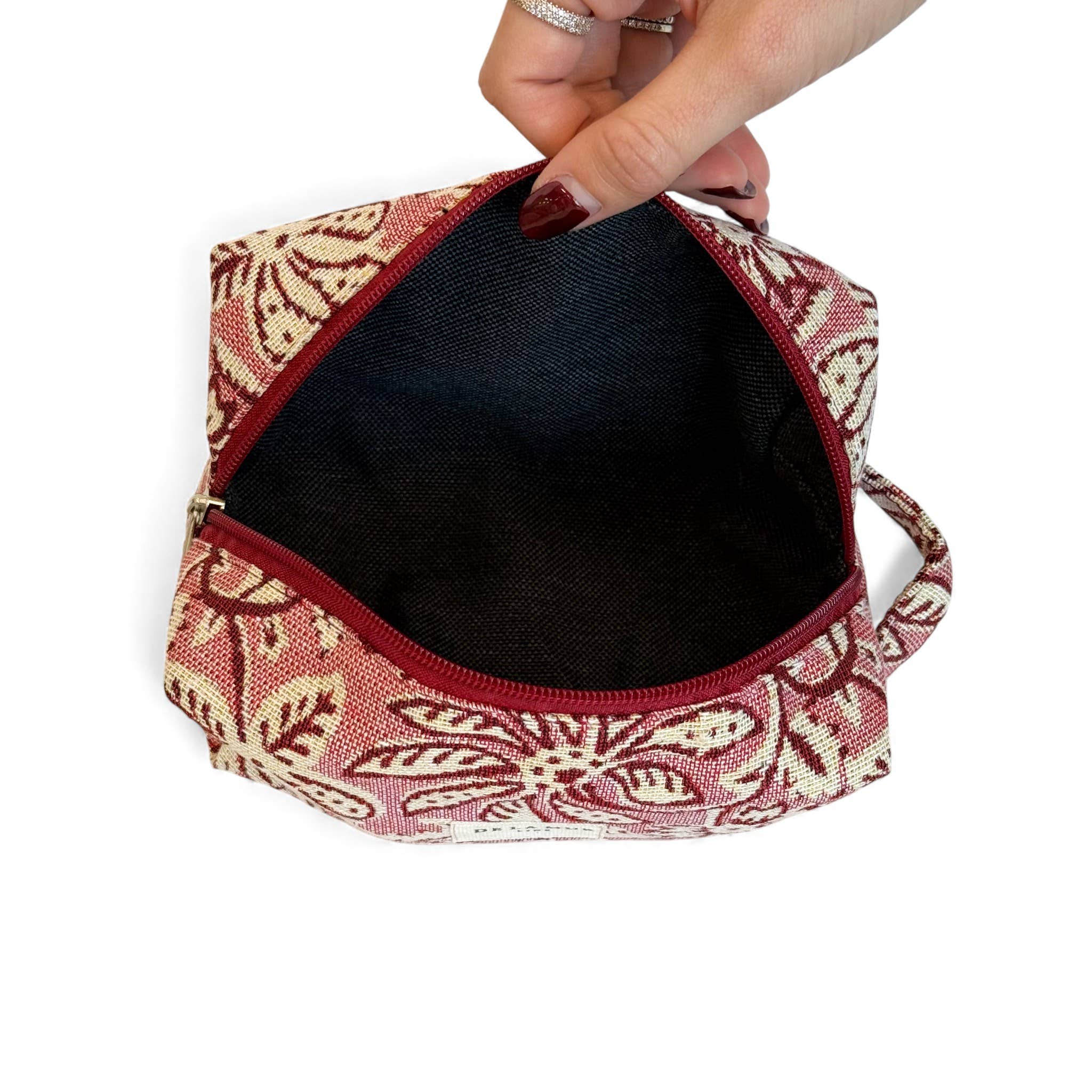 Squared Jacquard Makeup Bag