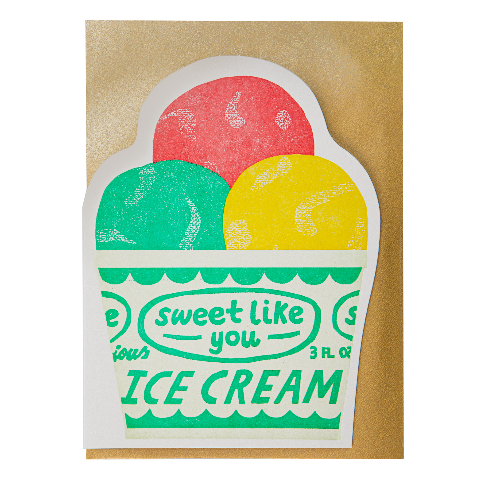 Ice Cream Pot Cut-Out Greeting Card