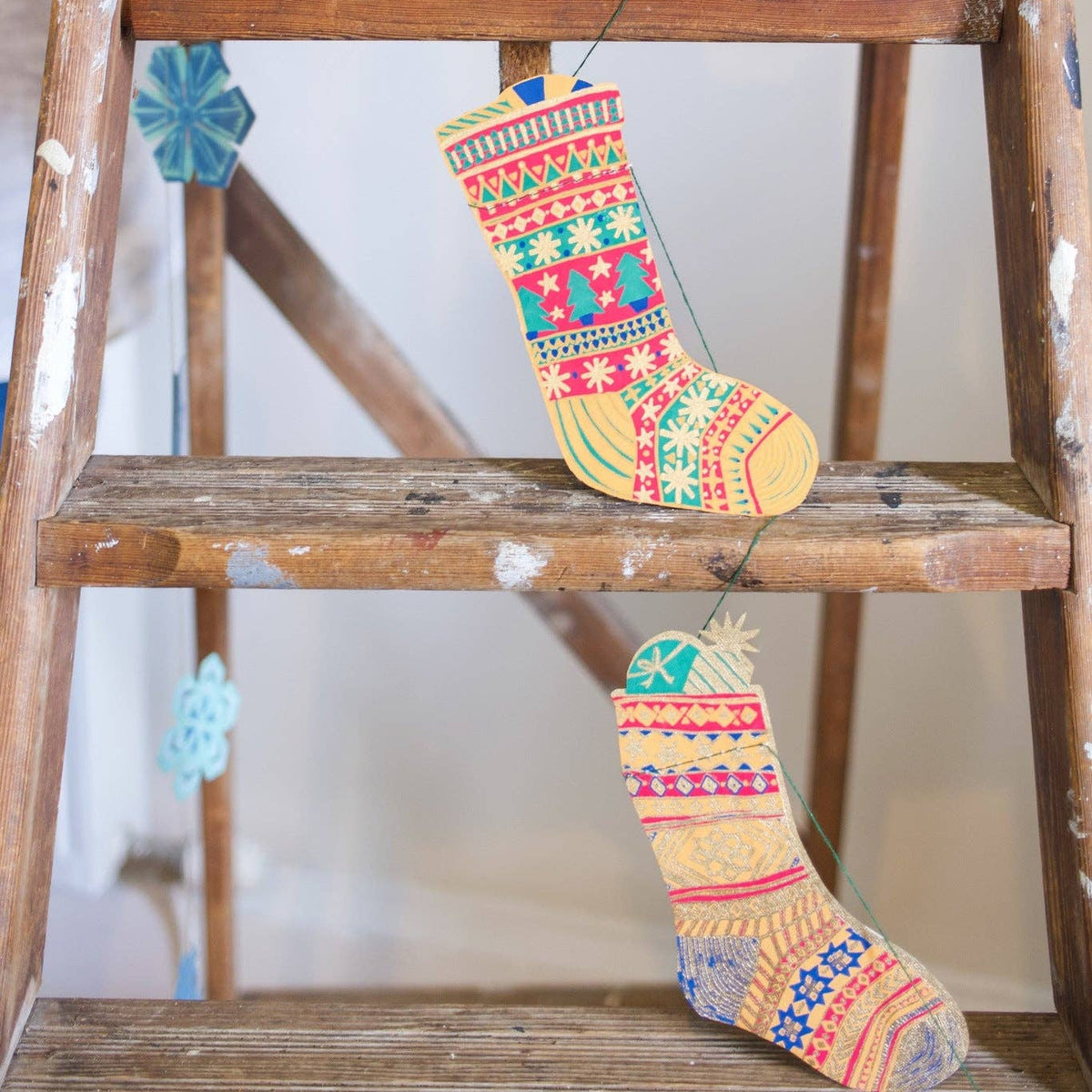 Festive Stockings Sewn Garland