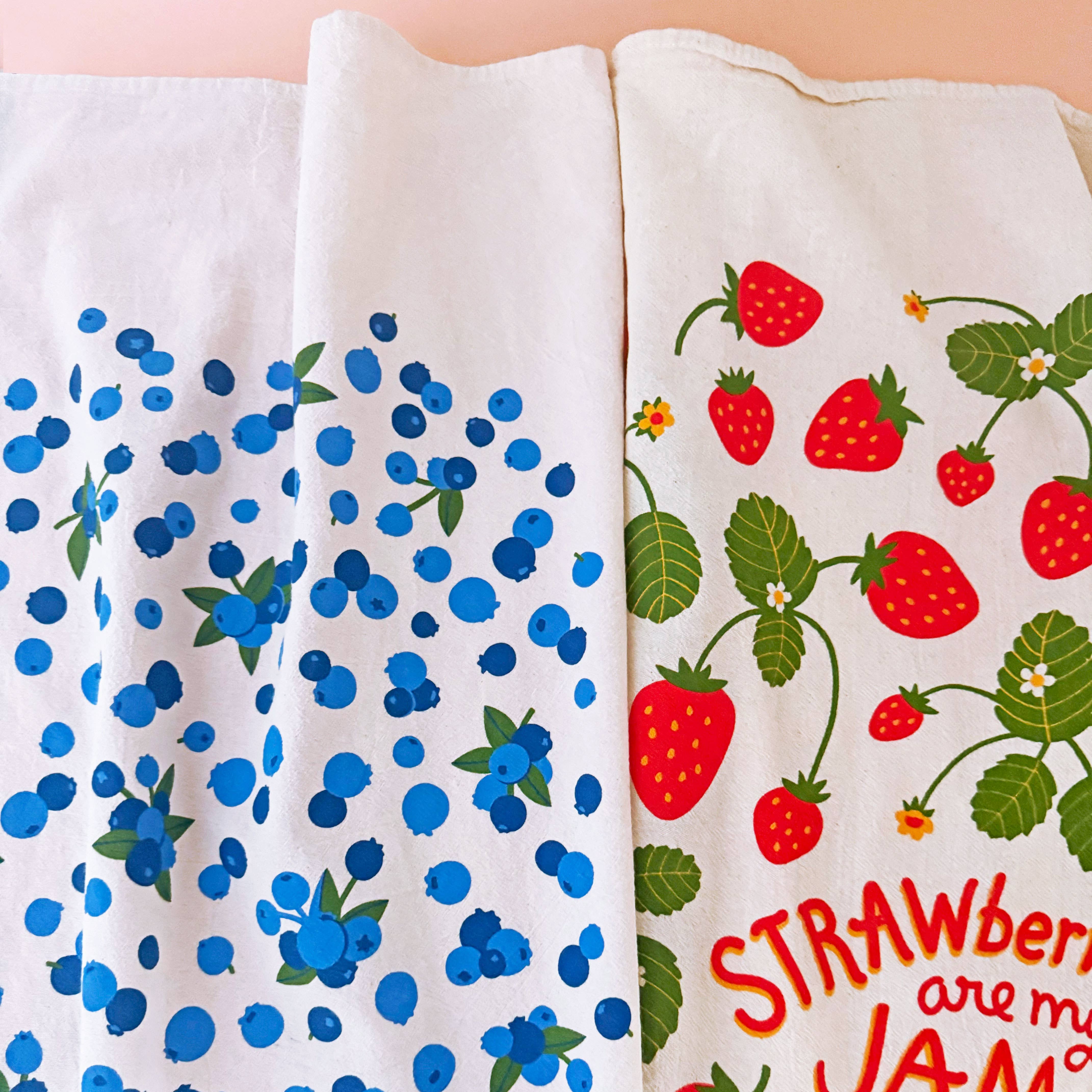 Berry Basket (Blueberry, Strawberry) - Tea Towel Set of 2