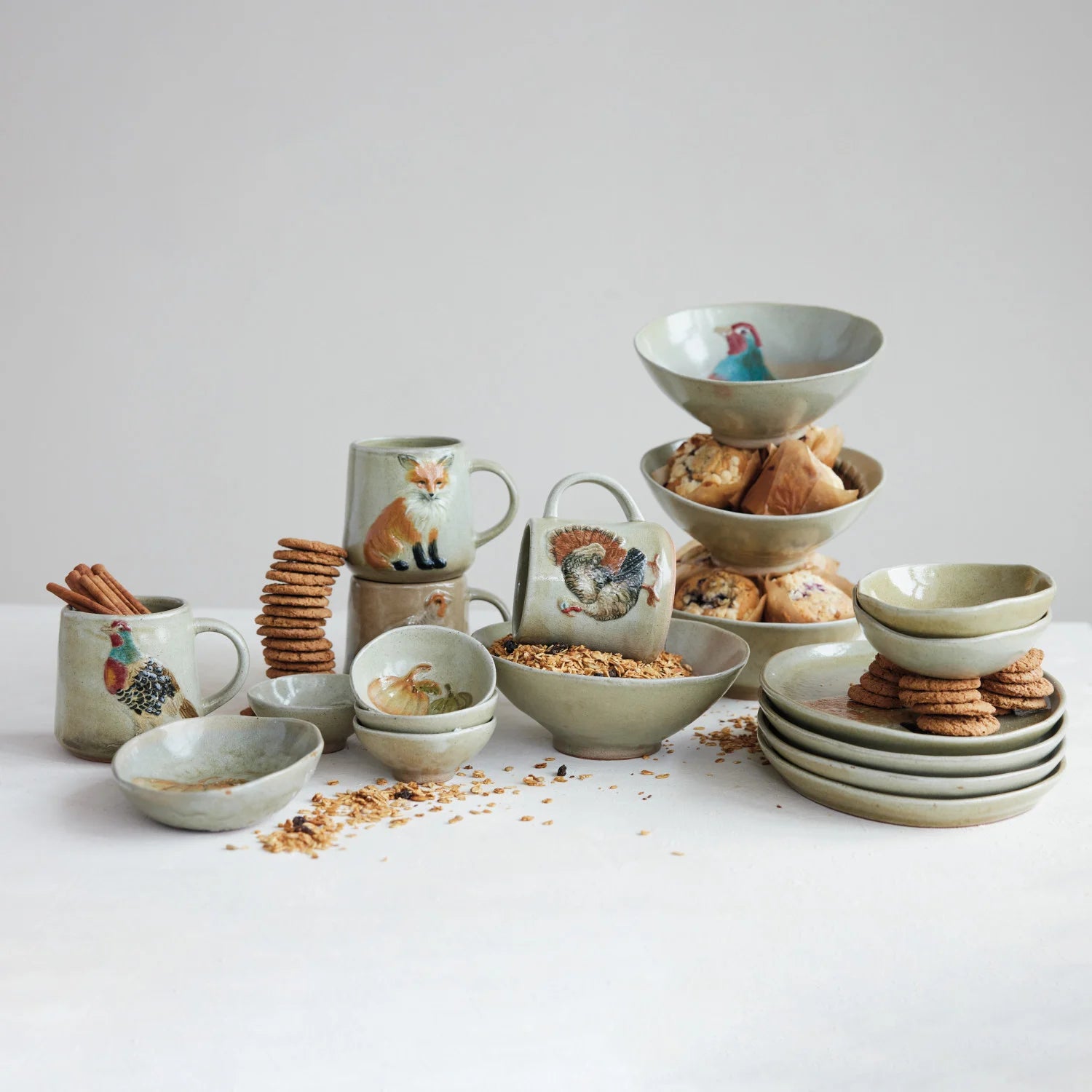 Stoneware Bowl with Animal