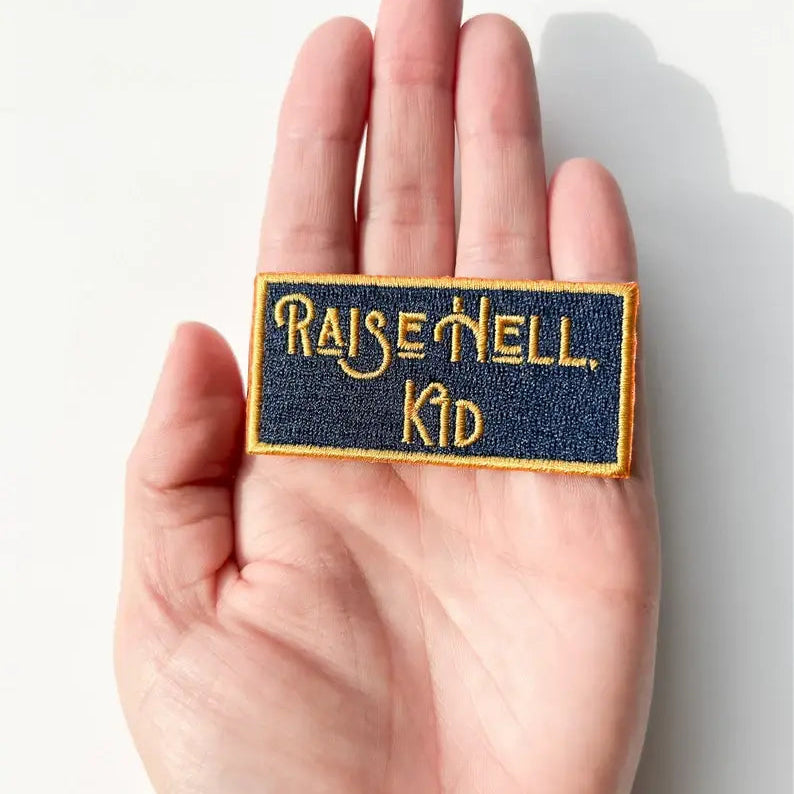 Raise Hell Kid Patch Embroidered Iron-On for Clothing & Hats