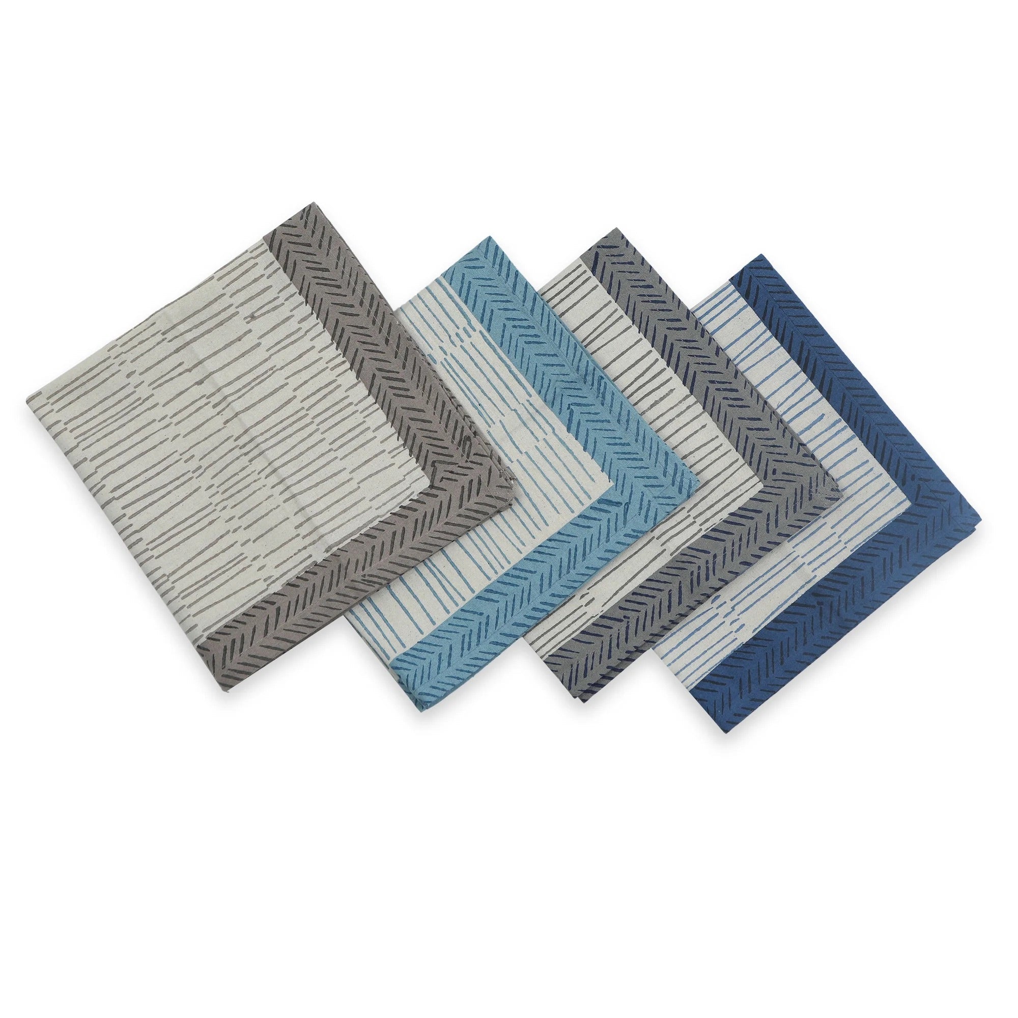 Hand Block Printed Cotton Napkins, Set of 4 | 16″×16″ | Reverie