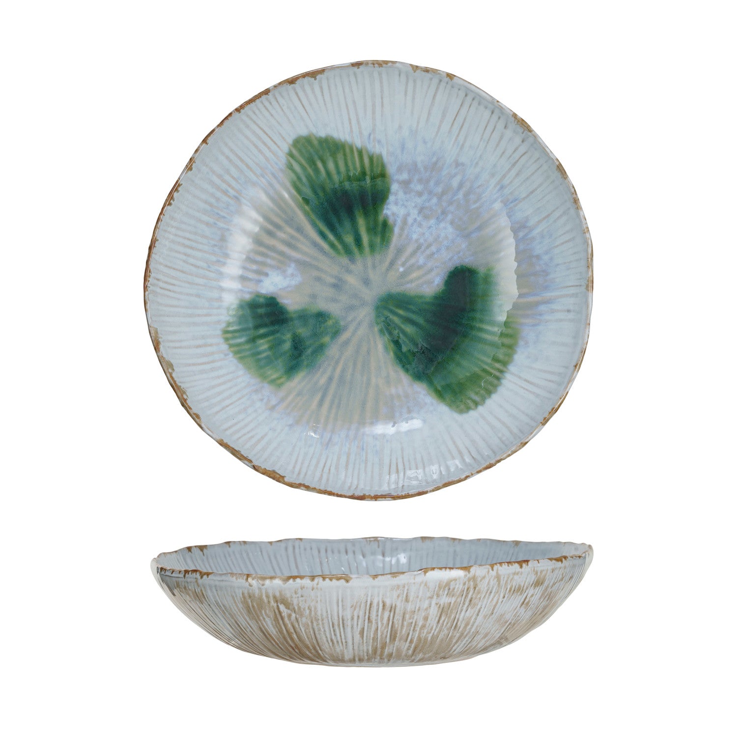 Stoneware Bowl - Reactive Crackle Glaze