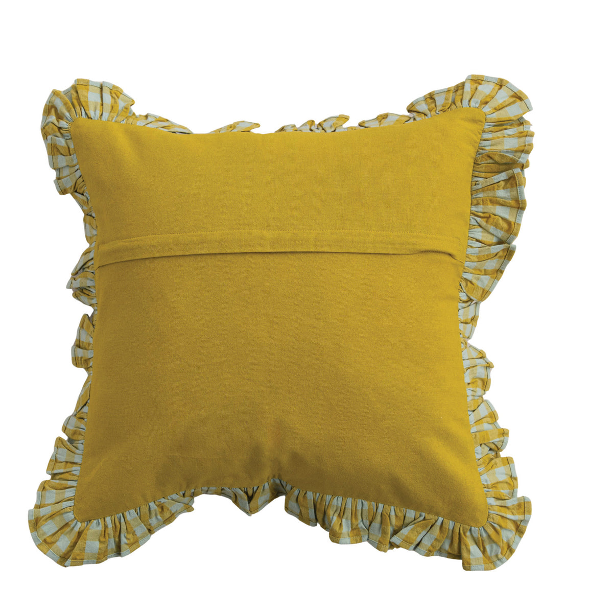 Cotton Pillow with Check Pattern